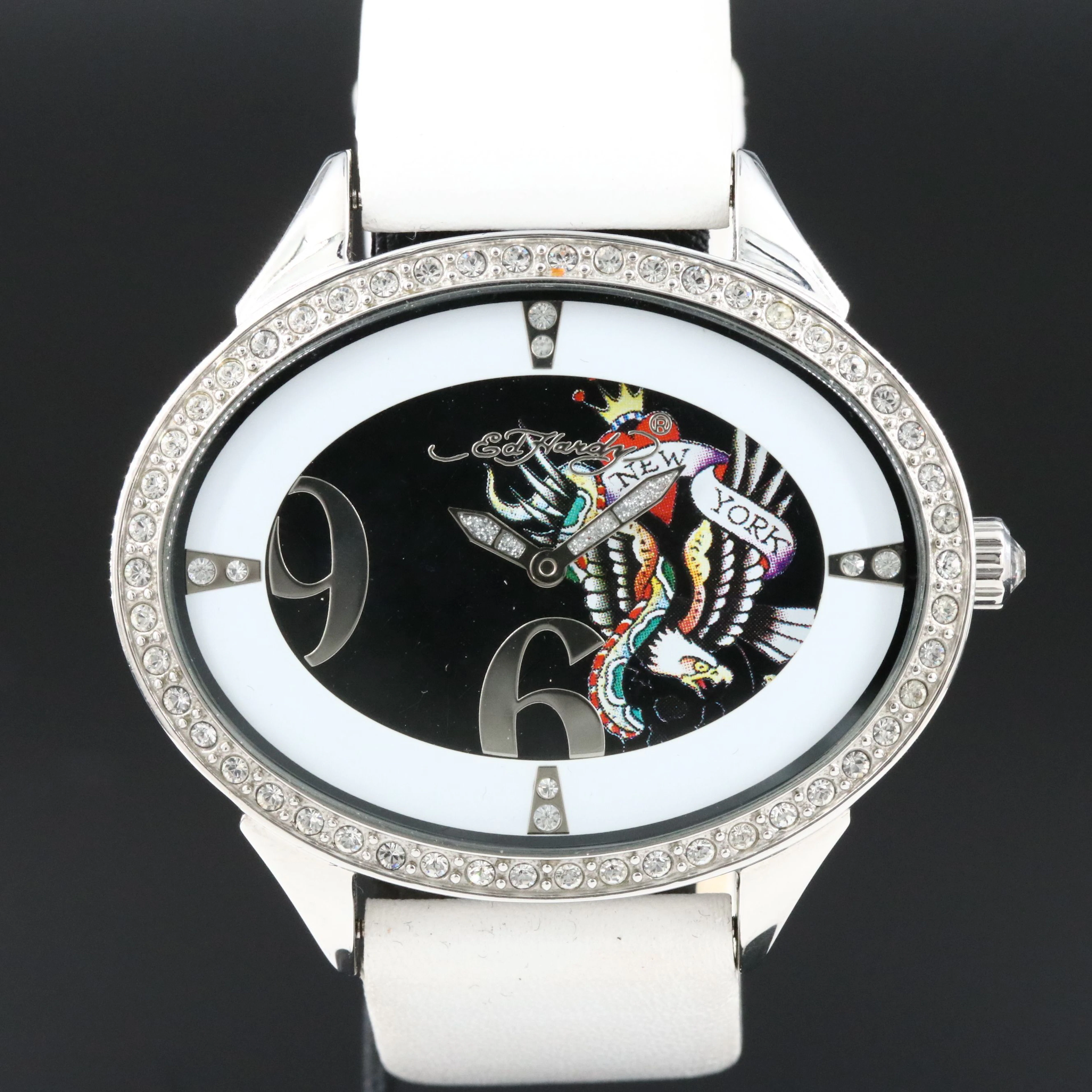 Ed Hardy Show Girl New York Stainless Steel and Crystal Accented Watch