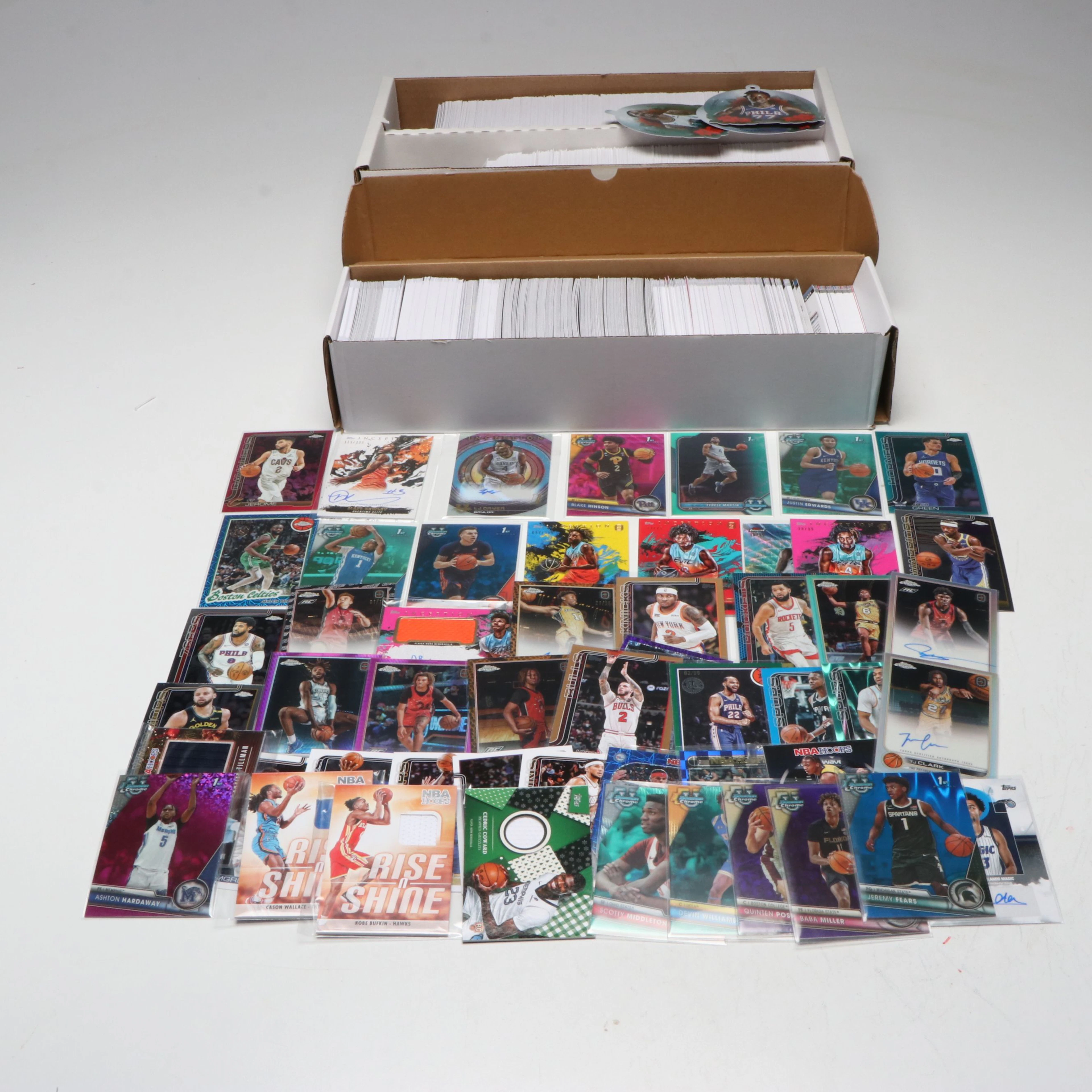 Modern Basketball Card Collection with Signed, Relics, Serial Numbered