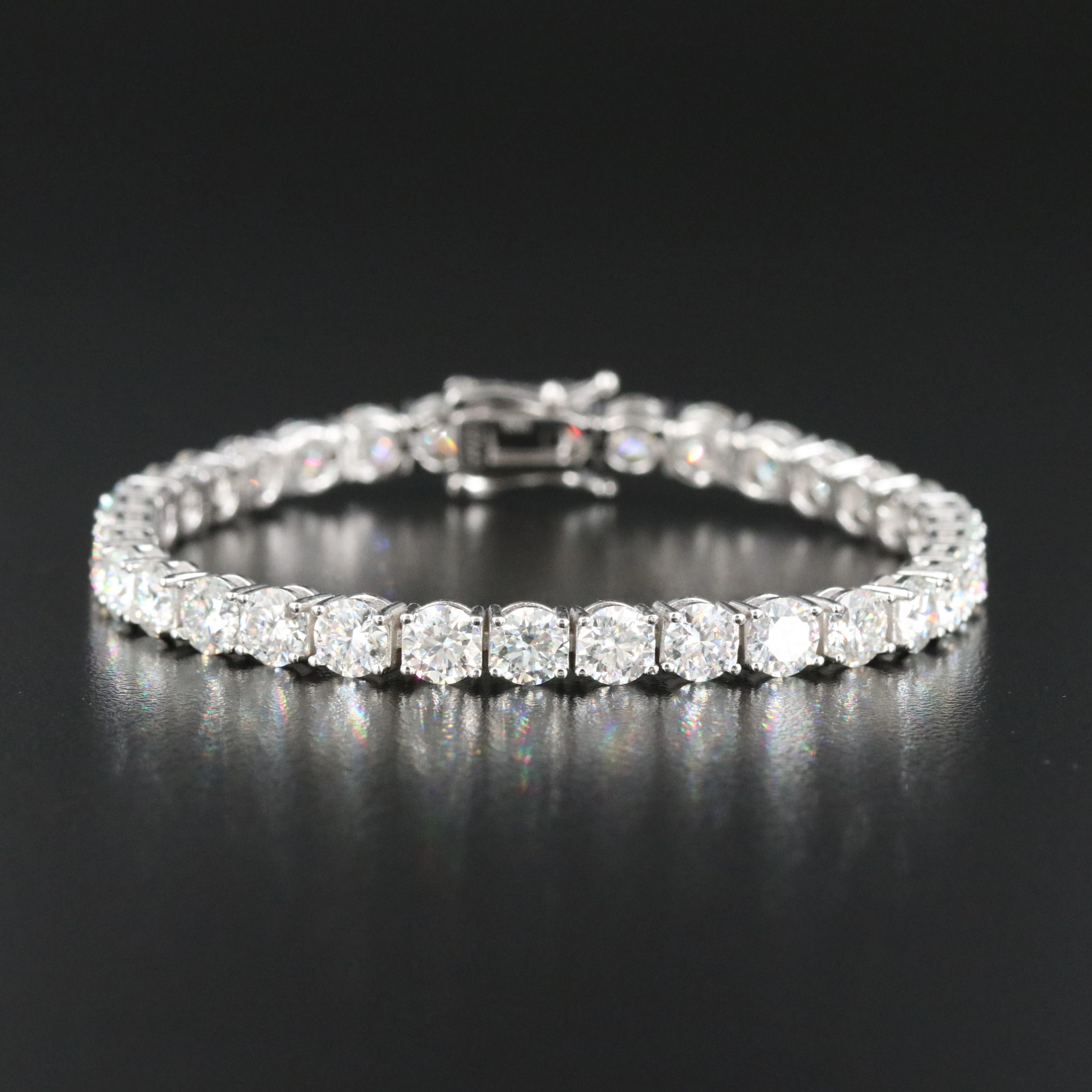 Sterling Moissanite Line Bracelet
