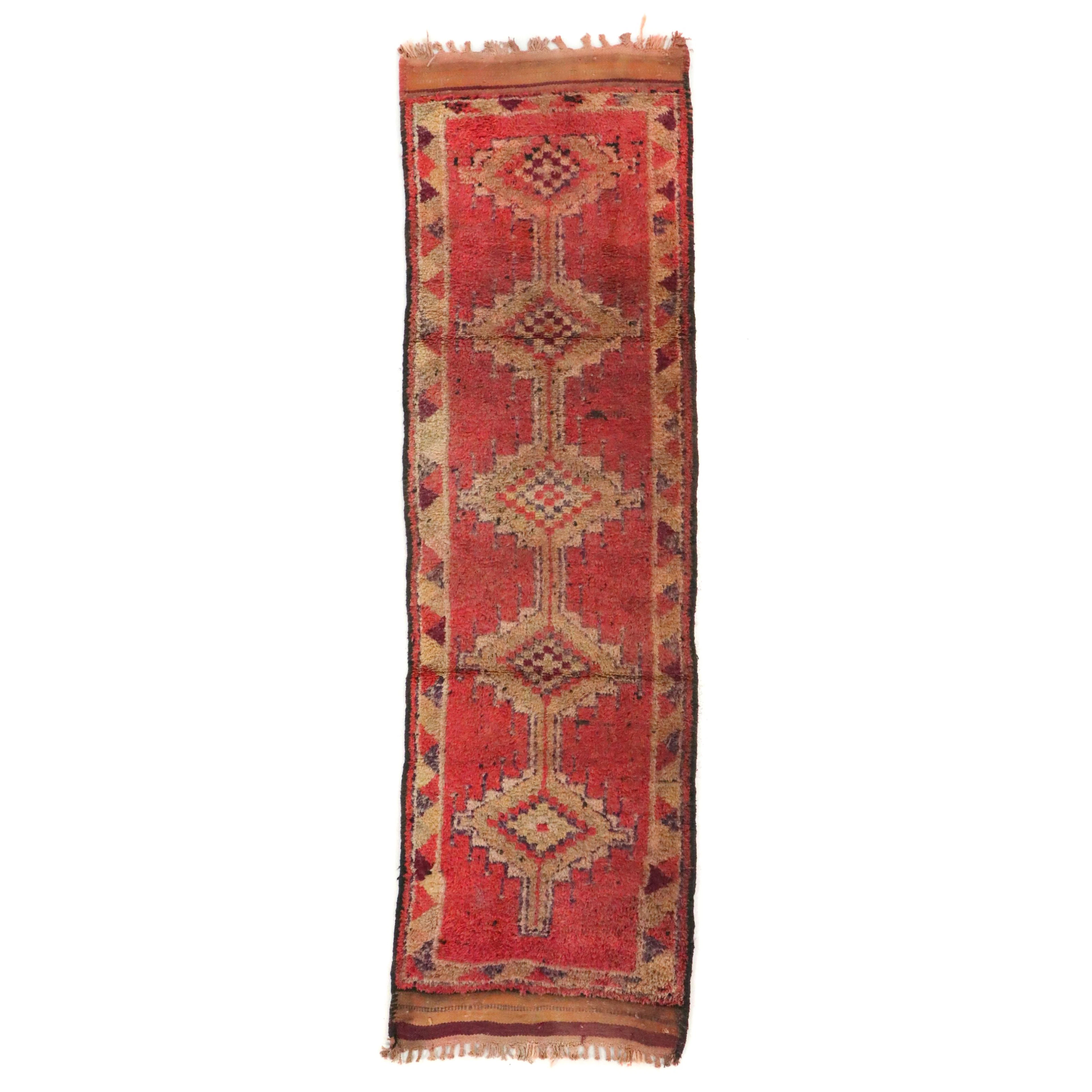 3'3 x 11'5 Hand-Knotted Moroccan Berber Long Rug