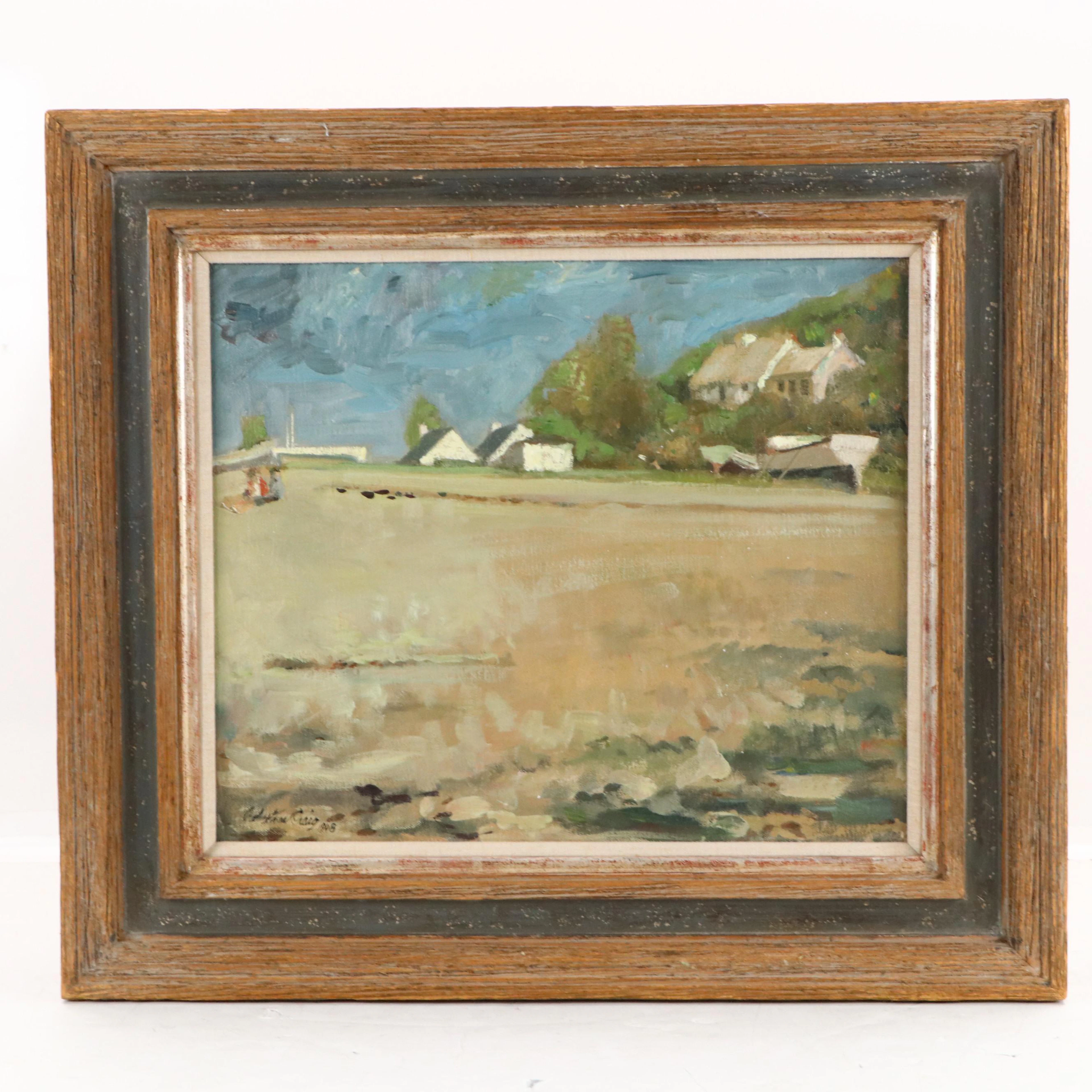 Henry Robertson Craig Landscape Oil Painting "The Fisherman's Cottage," 1948