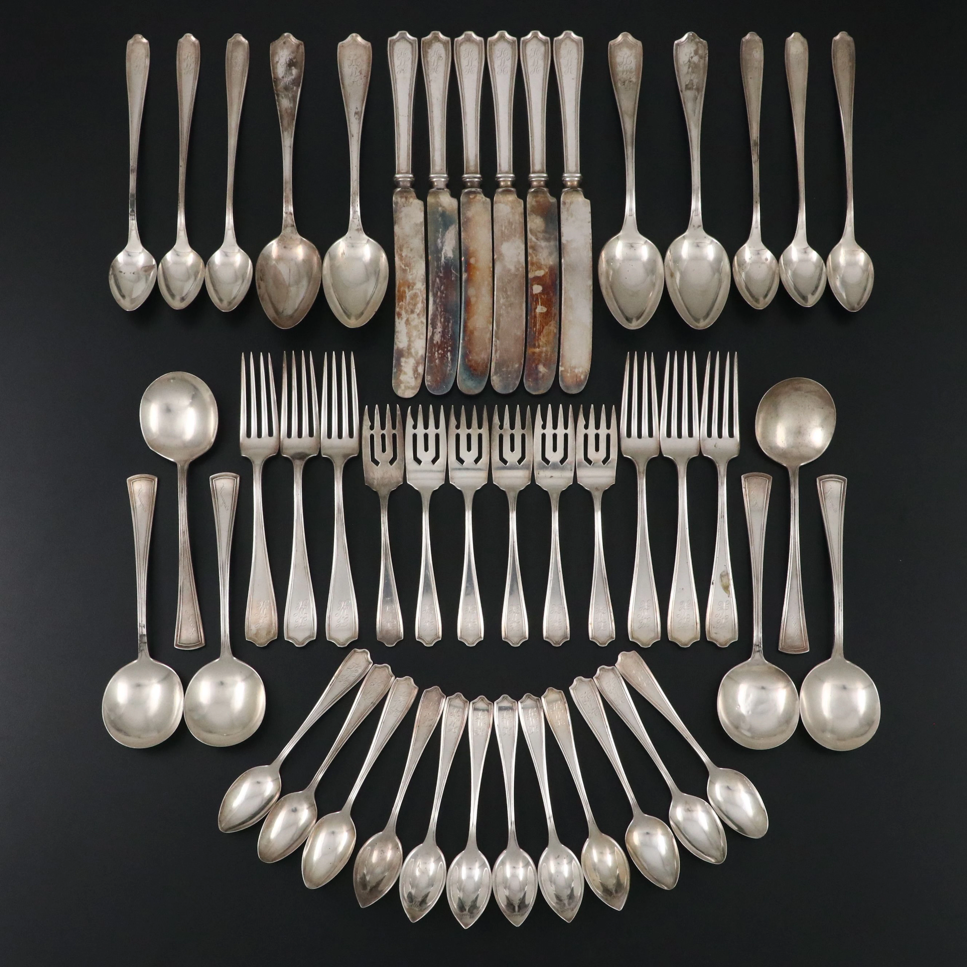 Alvin "Maryland" Sterling Silver Flatware with Dominick & Haff Spoons, 1910