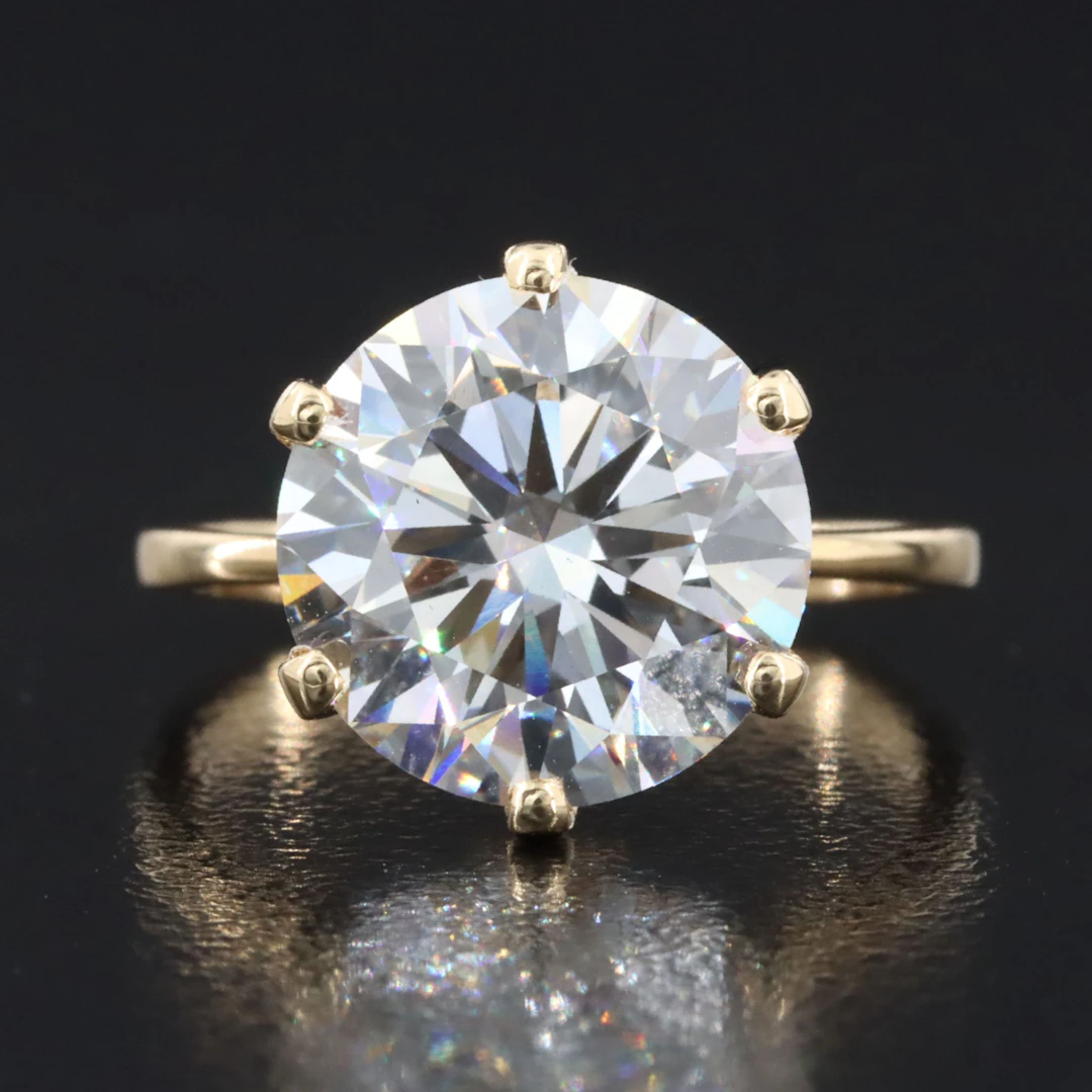 14K 5.46 CT Lab Grown Diamond Ring with IGI Report