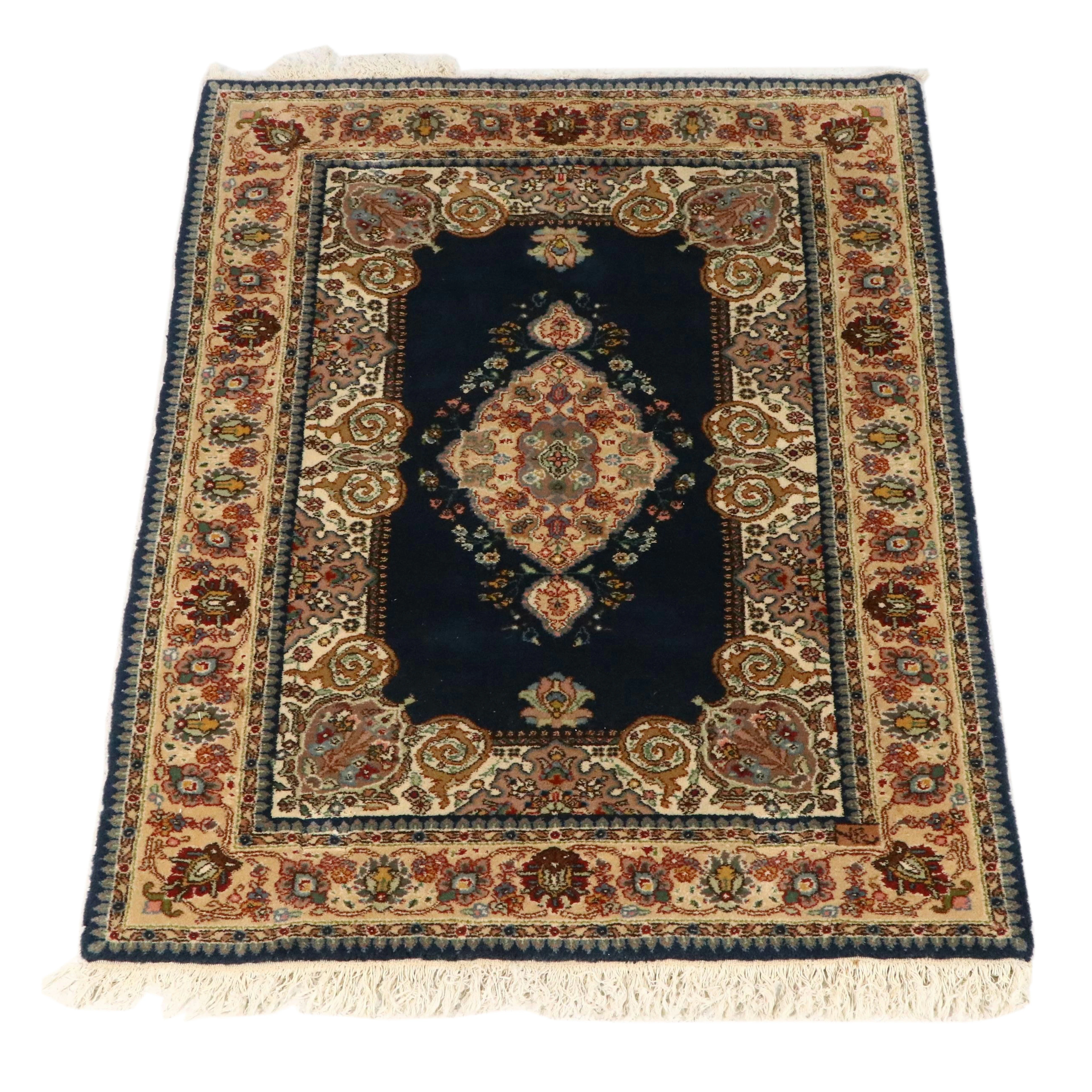 4'7 x 6'8 Hand-Knotted Indo-Persian Kerman Area Rug