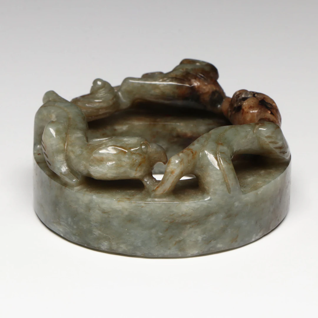 Chinese Carved Nephrite Banzhi Ring