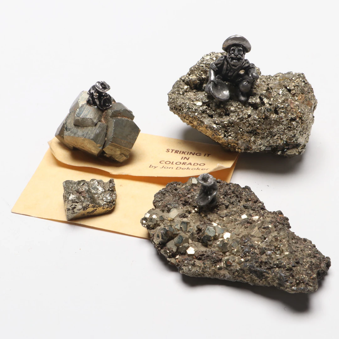Pyrite Specimens with Miner Figures