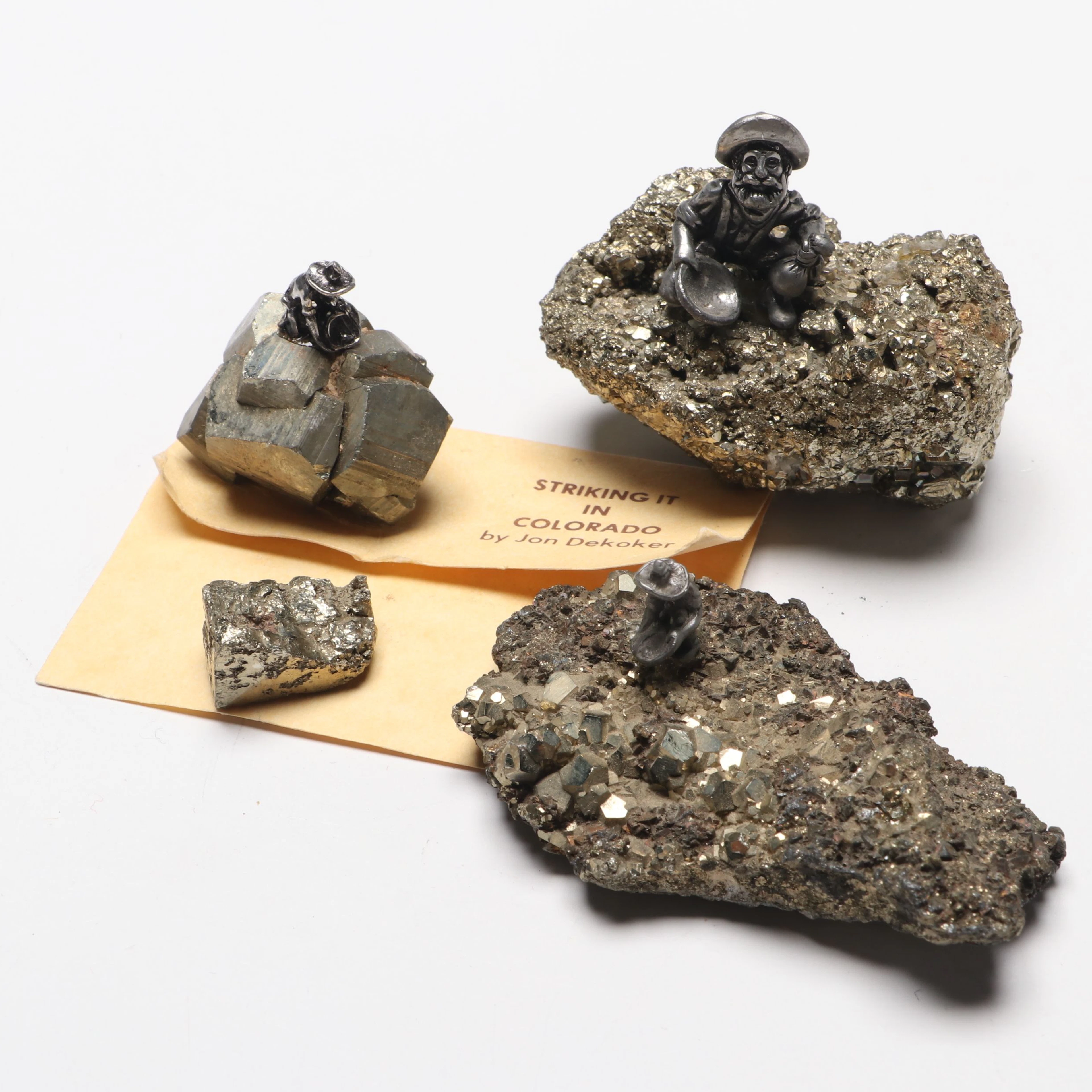 Pyrite Specimens with Miner Figures