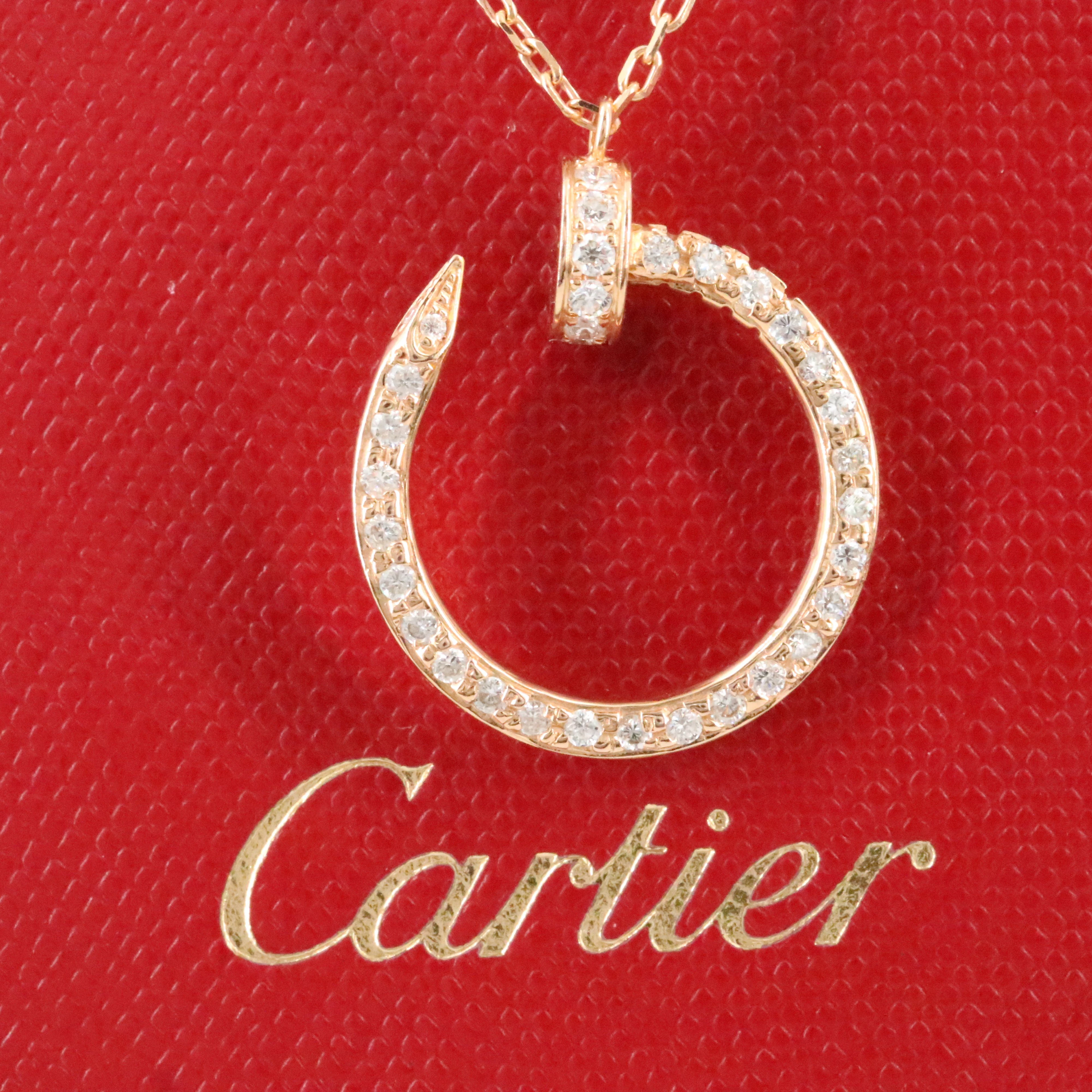 Cartier Juste un Clou 18K Rose Gold 0.37 CTW Diamond Necklace with COA
