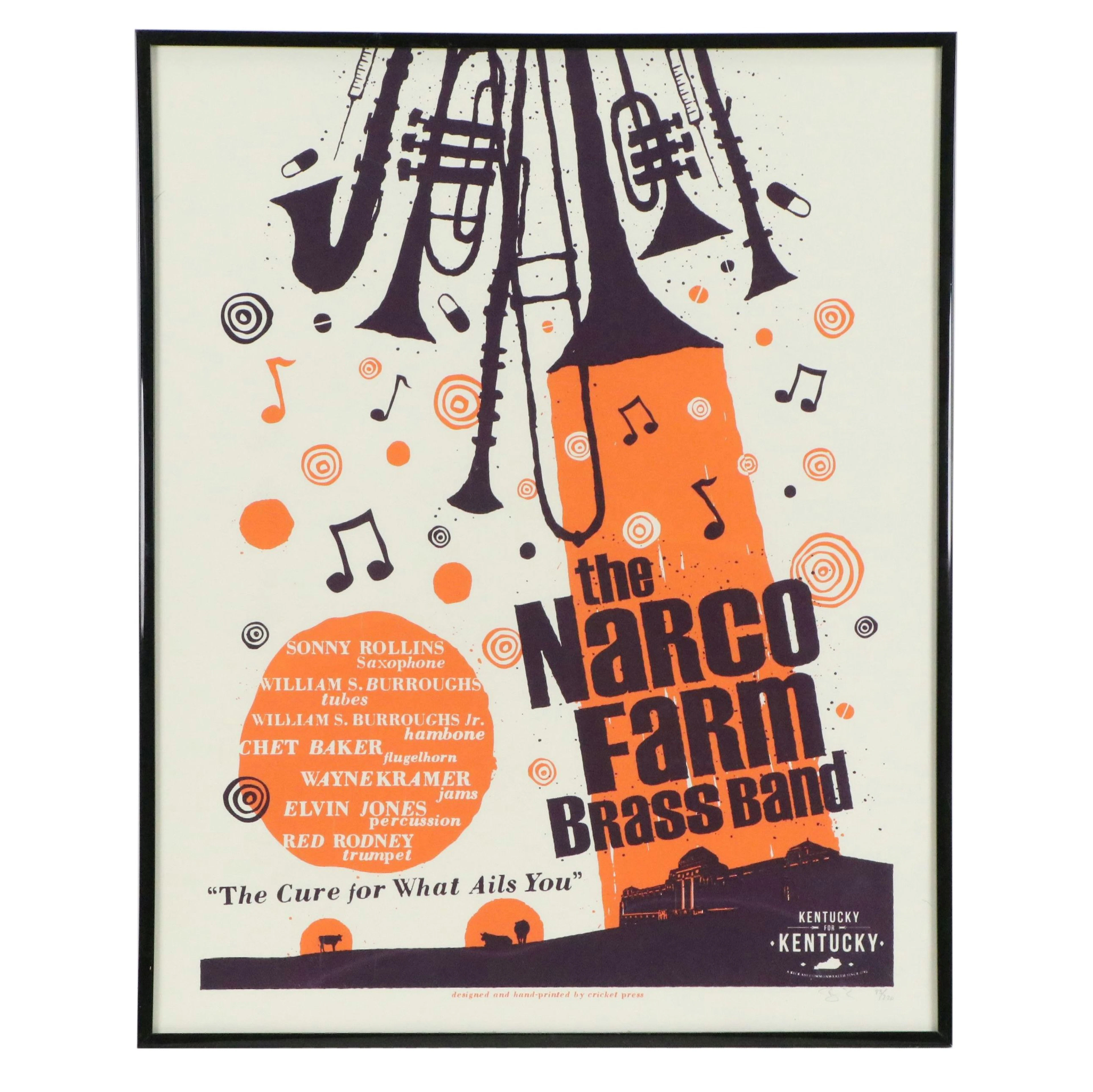 The Narco Farm Brass Band Serigraph Concert Poster, Circa 2000