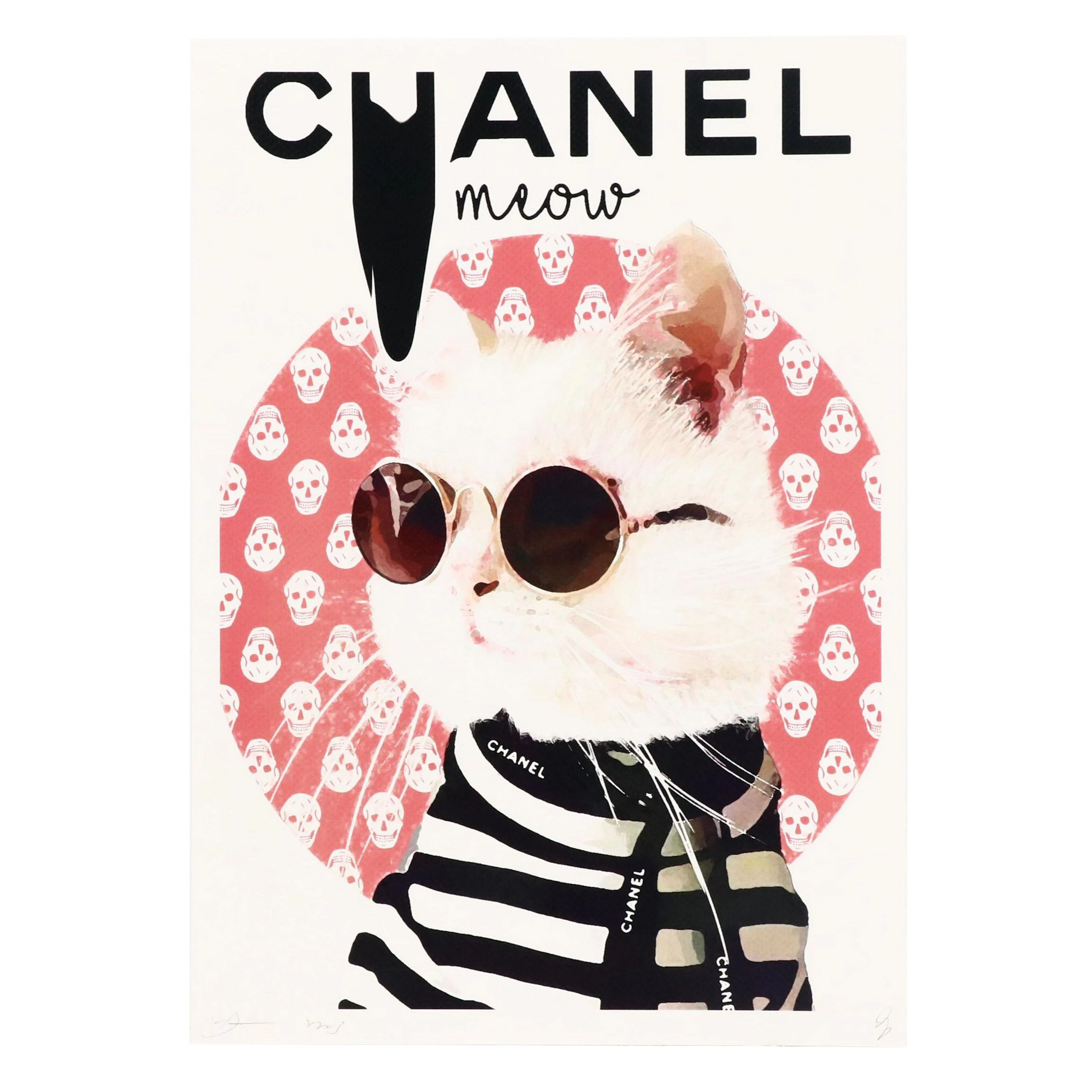 Death NYC Pop Art Digital Print Featuring Chanel Cat, 2023