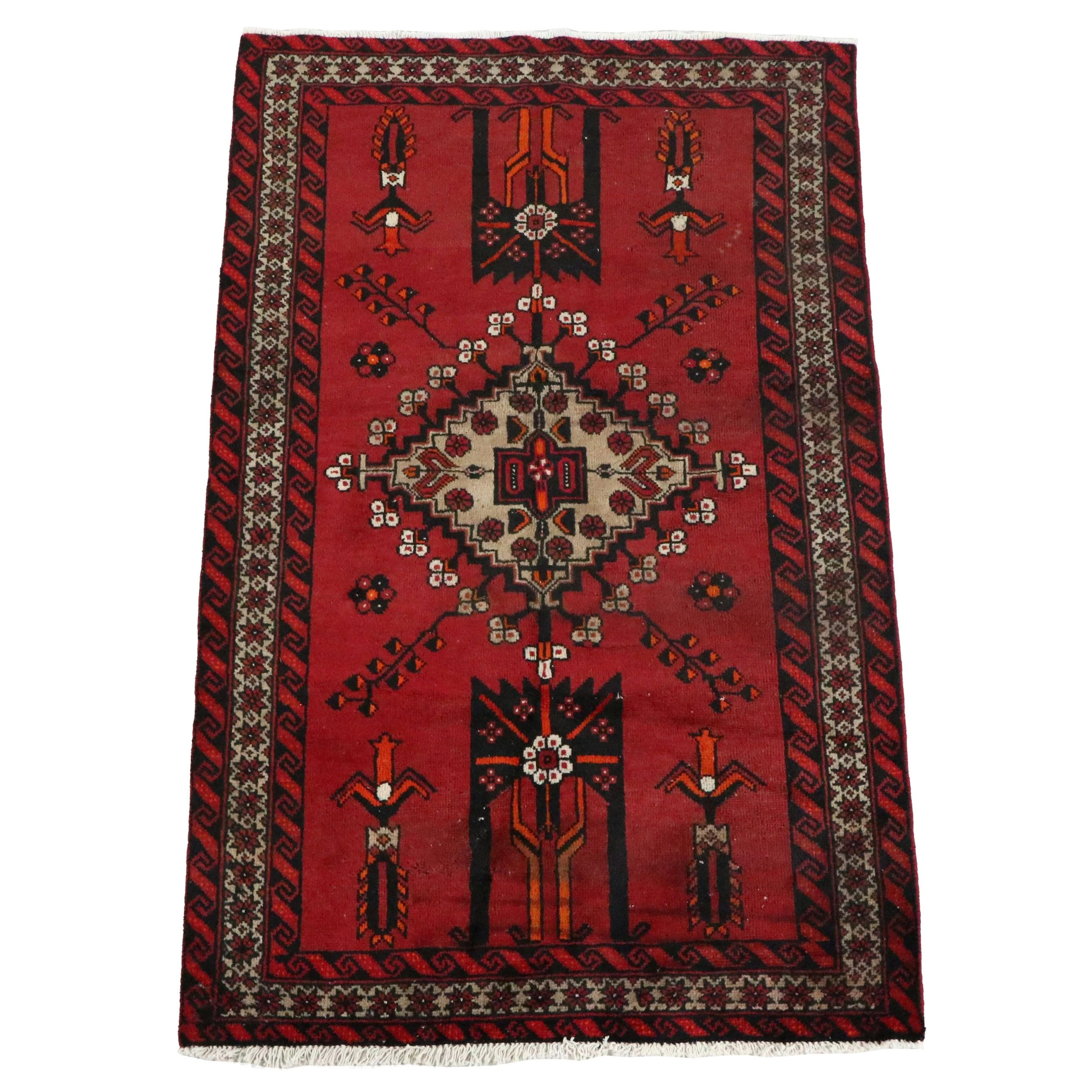 4'2 x 6'10 Hand-Knotted Afghan Baluch Area Rug