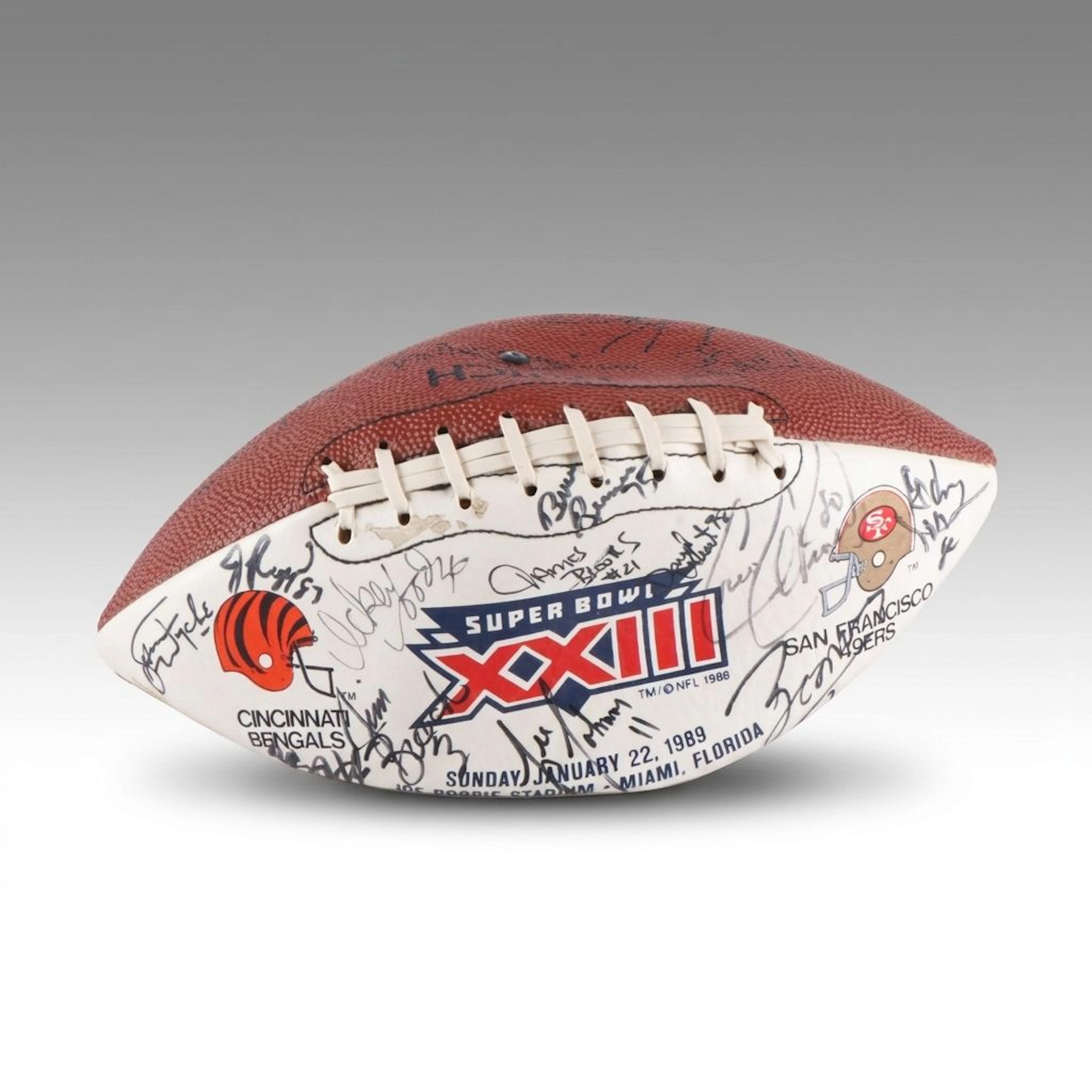 1989 Super Bowl XXIII Bengals Team-Signed Souvenir Football