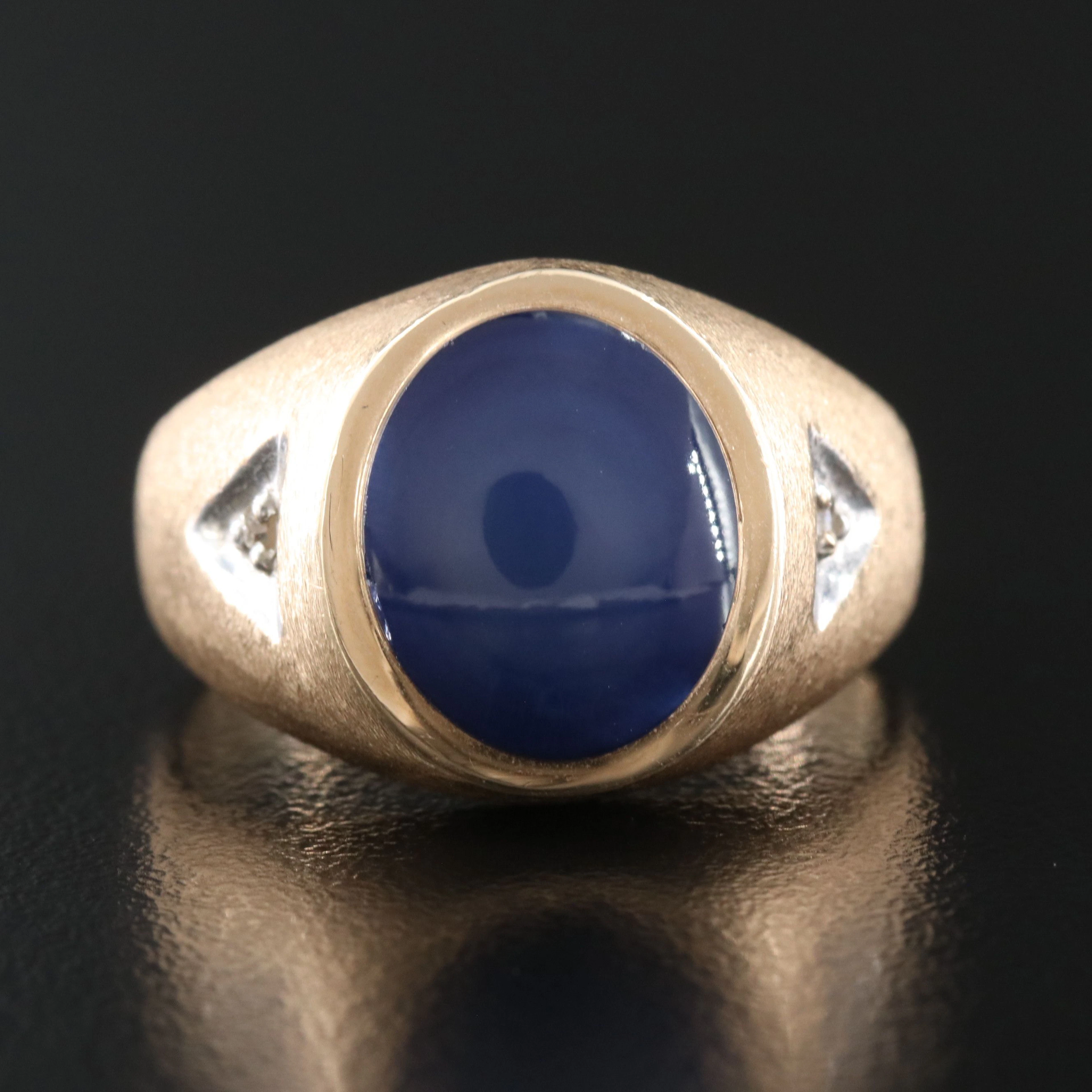 14K Star Sapphire and Diamond Ring