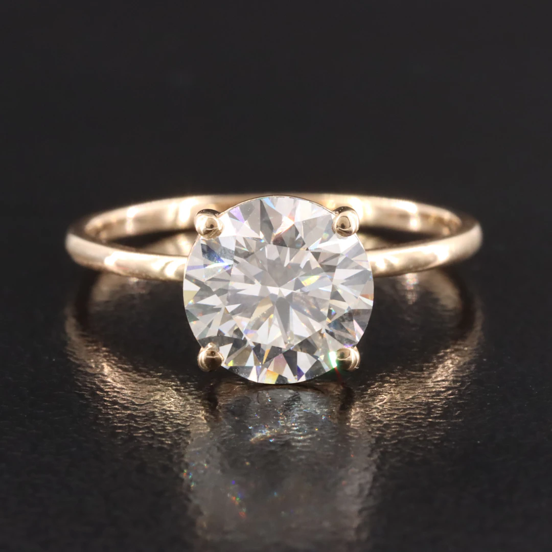 14K 2.12 CT Lab Grown Diamond Solitaire Ring with IGI Report