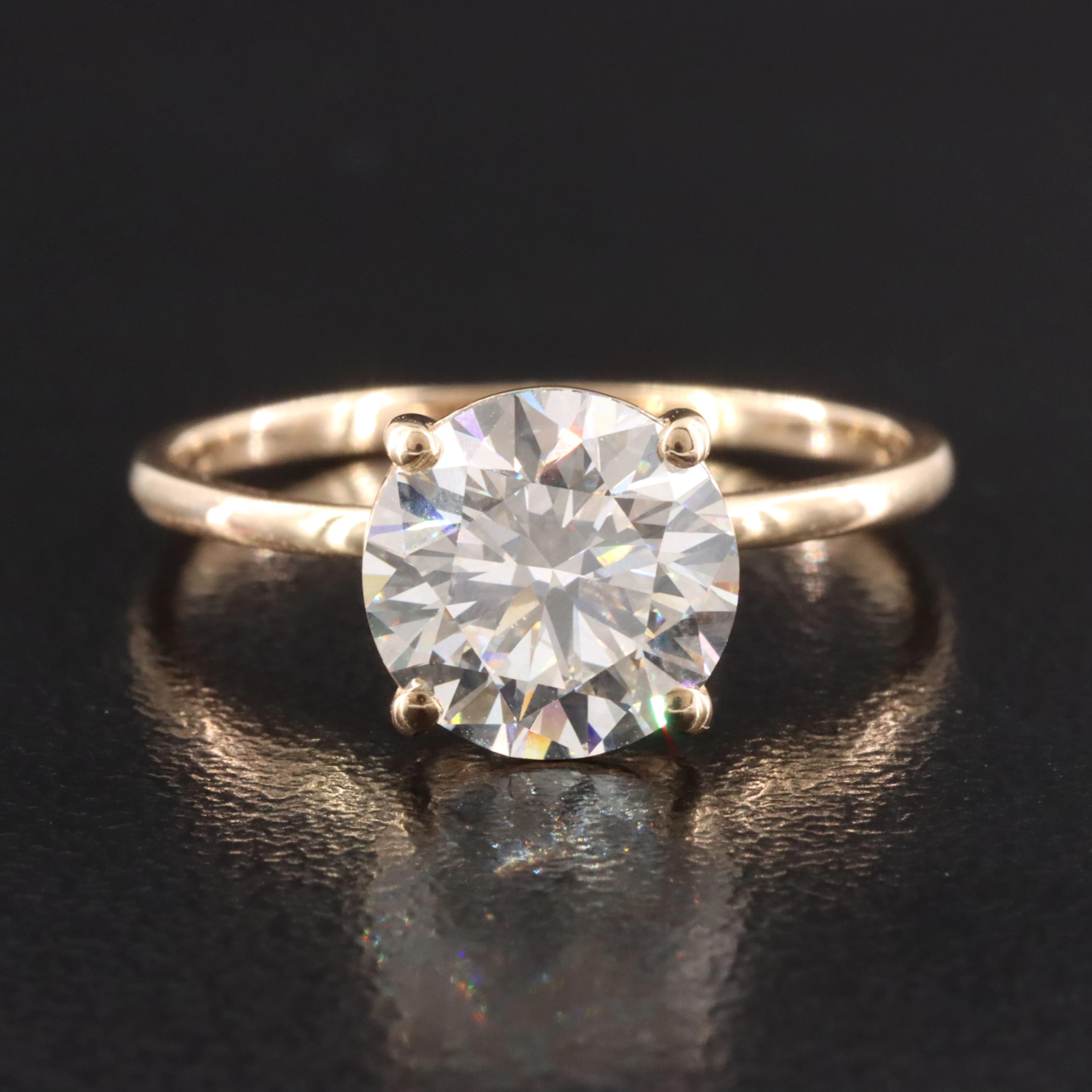 14K 2.12 CT Lab Grown Diamond Solitaire Ring with IGI Report