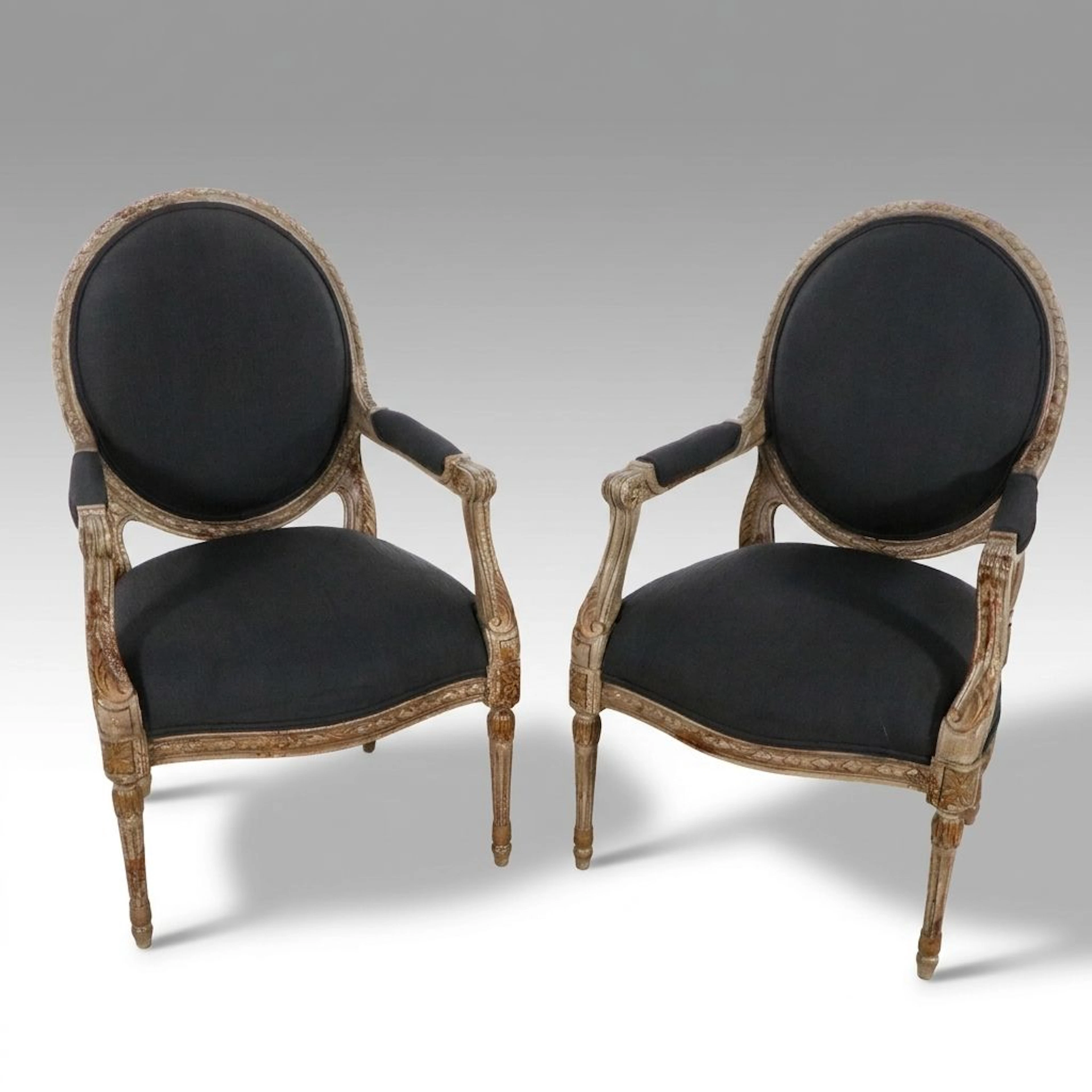 Pair of Councill French Louis XVI Style Fauteuils, Late 20th to 21st Century