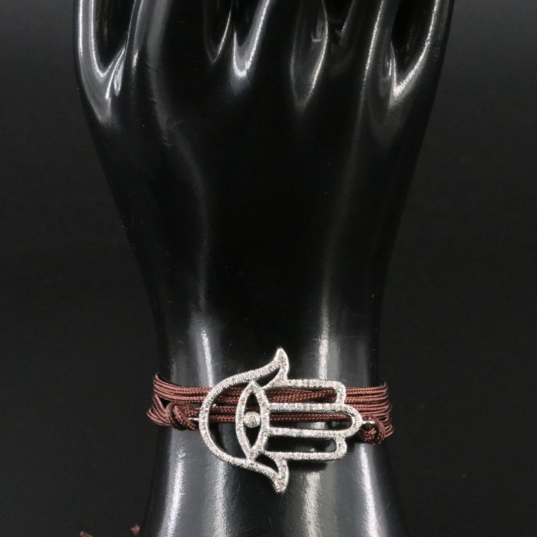 Hamsa Diamond Hand Wrap Bracelet Attributed to Sheryl Lowe