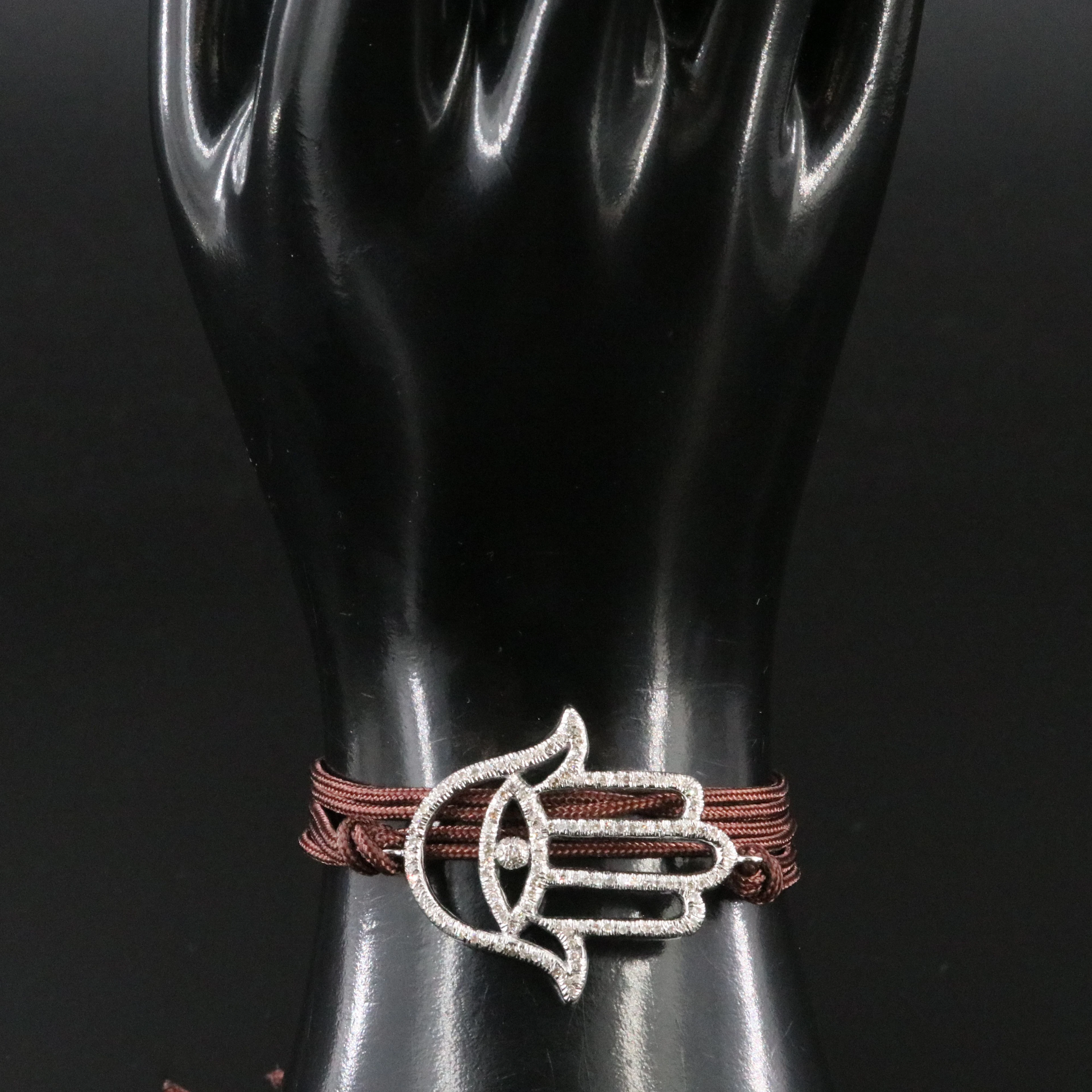 Hamsa Diamond Hand Wrap Bracelet Attributed to Sheryl Lowe