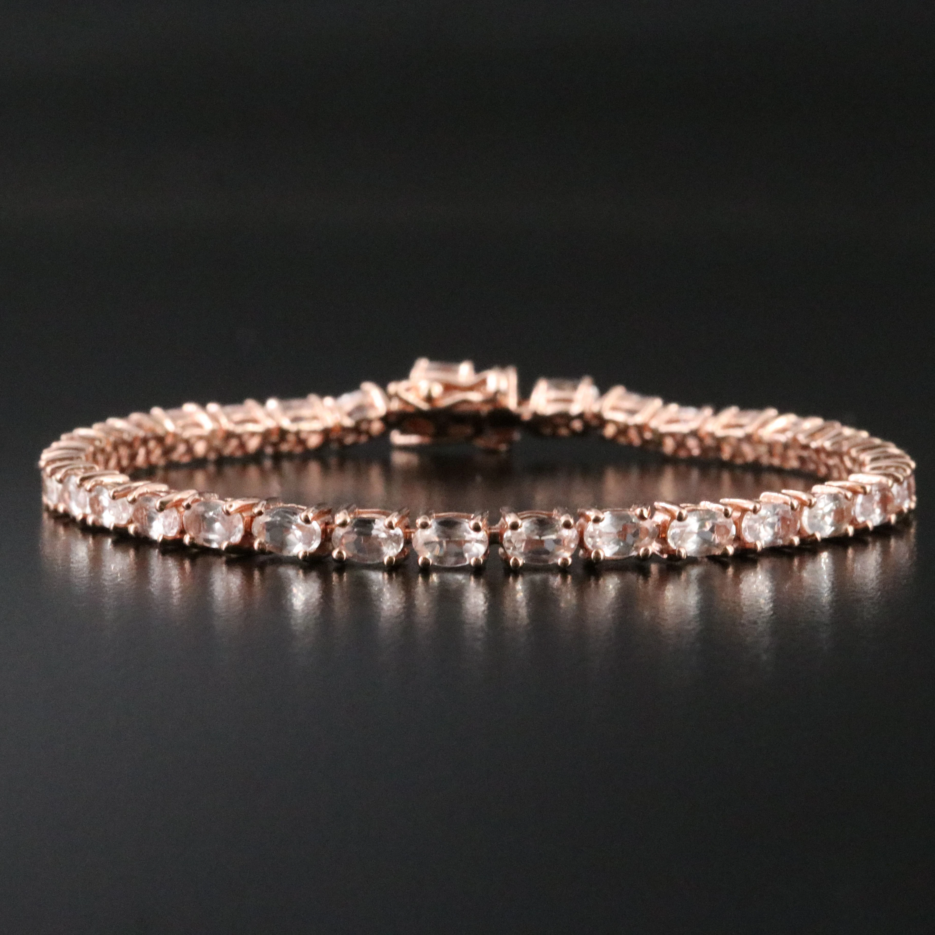 Sterling Morganite Line Bracelet