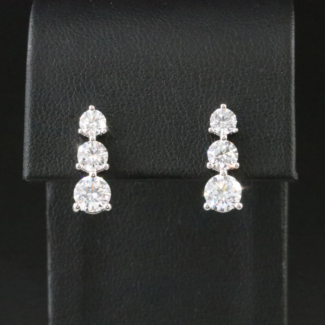 14K 2.57 CTW Lab Grown Diamond Drop Earrings