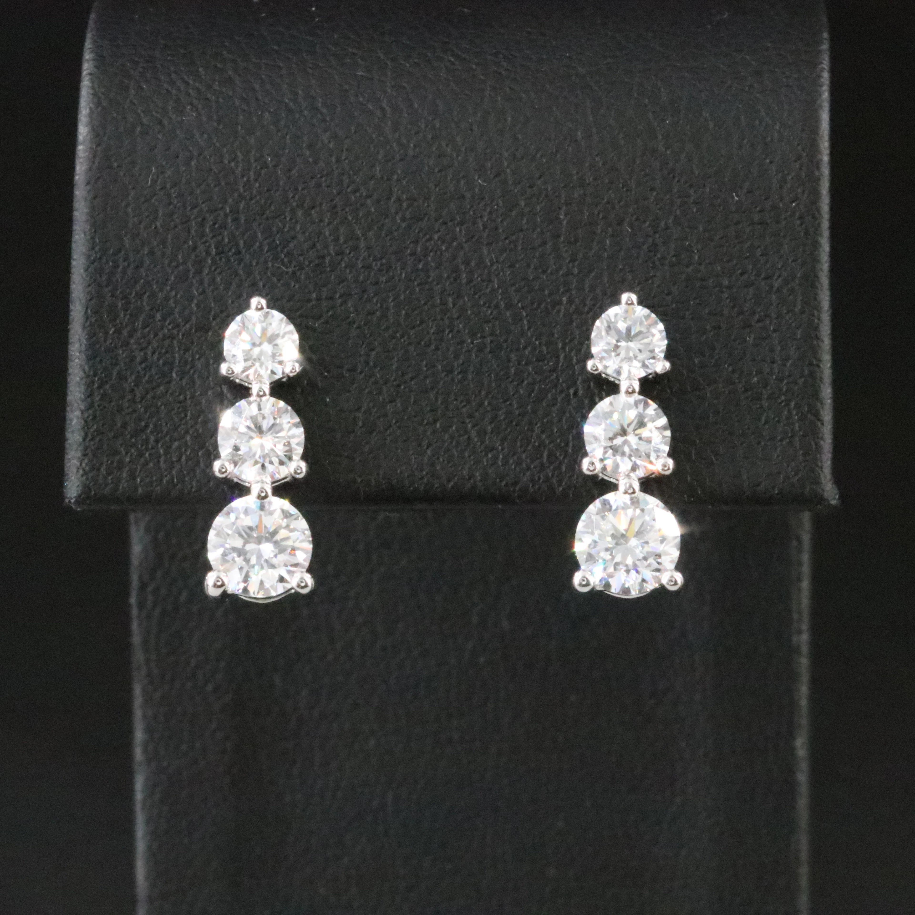 14K 2.57 CTW Lab Grown Diamond Drop Earrings