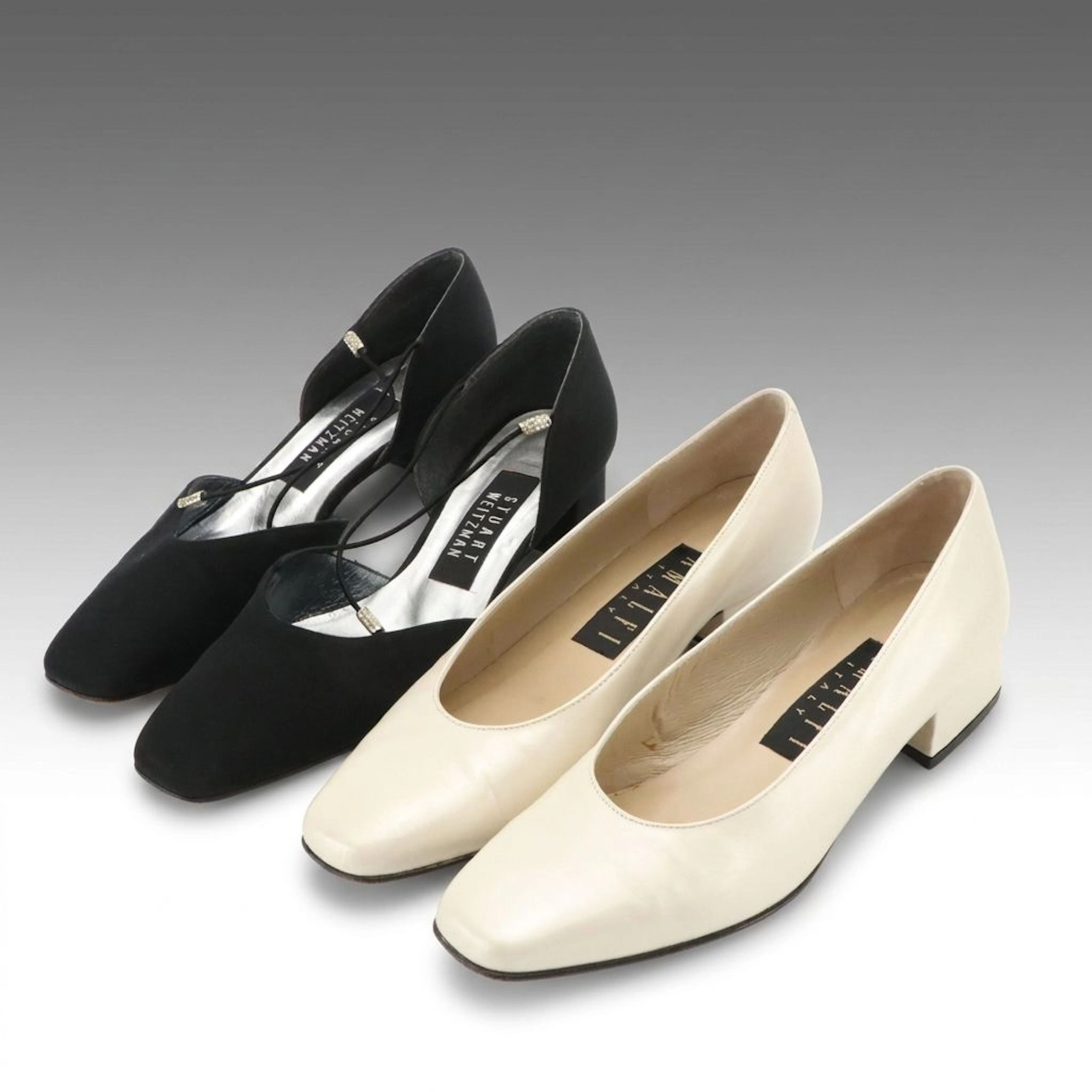 Stuart Weitzman Embellished Pumps and Amalfi Leather Pumps with Boxes