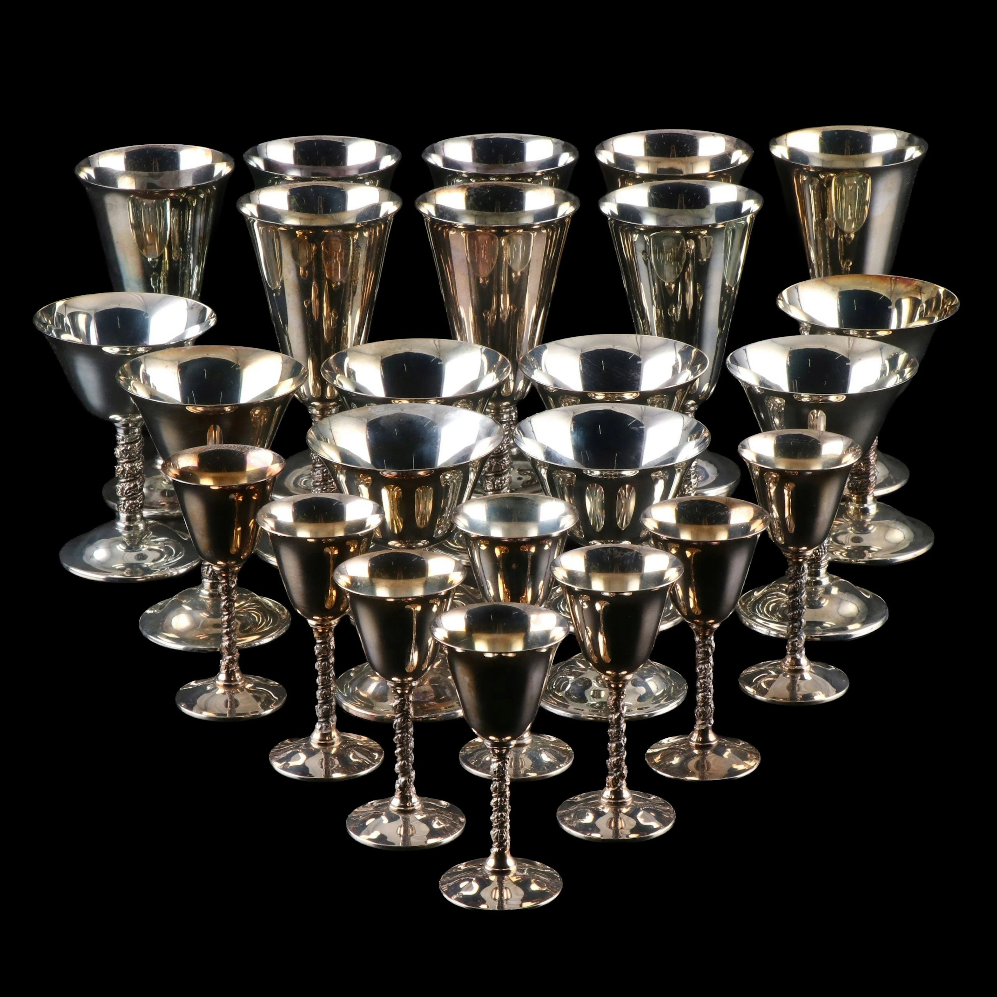 Valero and Alfonso Lara Spanish Silver Plate Stemware