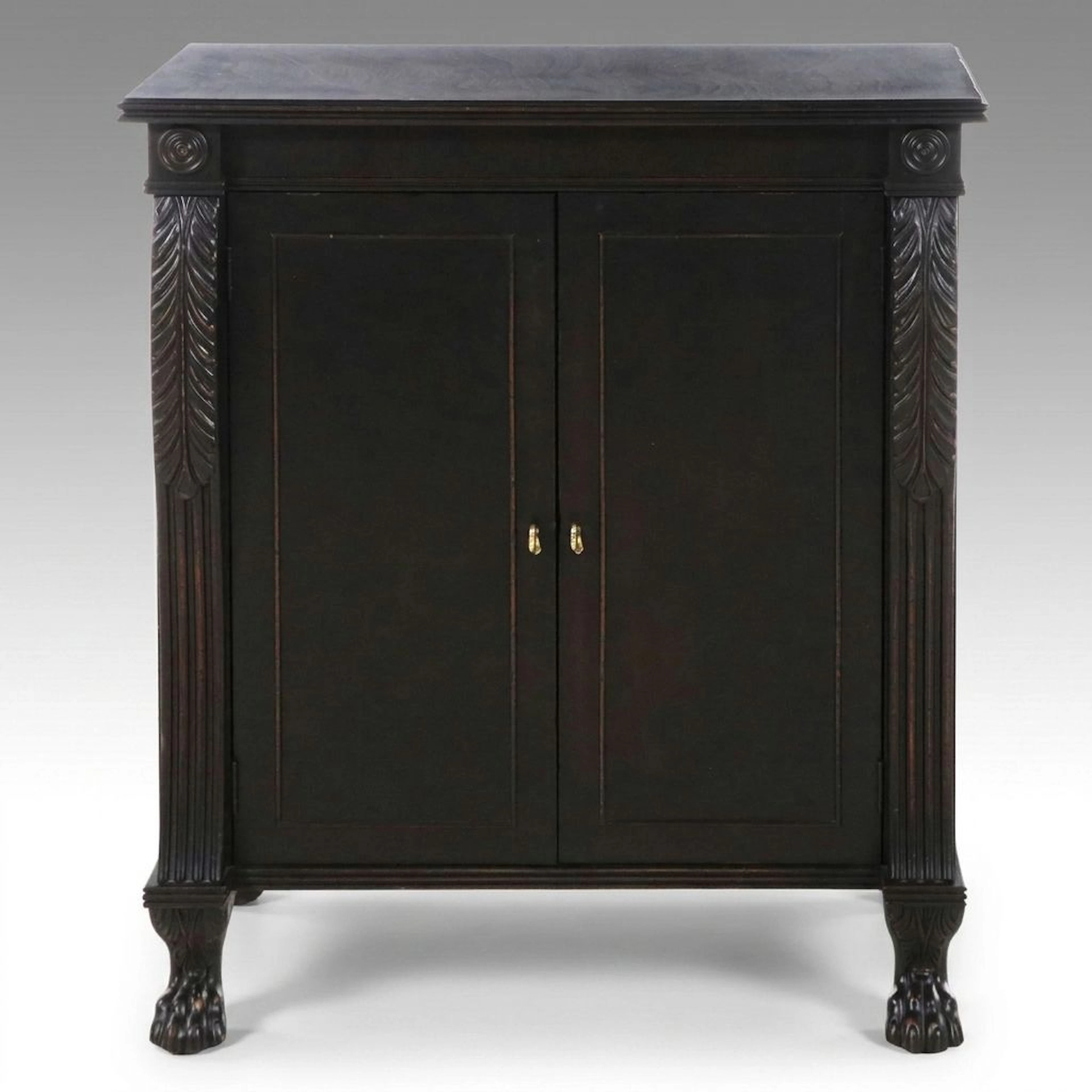 Hickory Chair Company Empire Revival Ebonized Wood Accent Cabinet, 21st Century