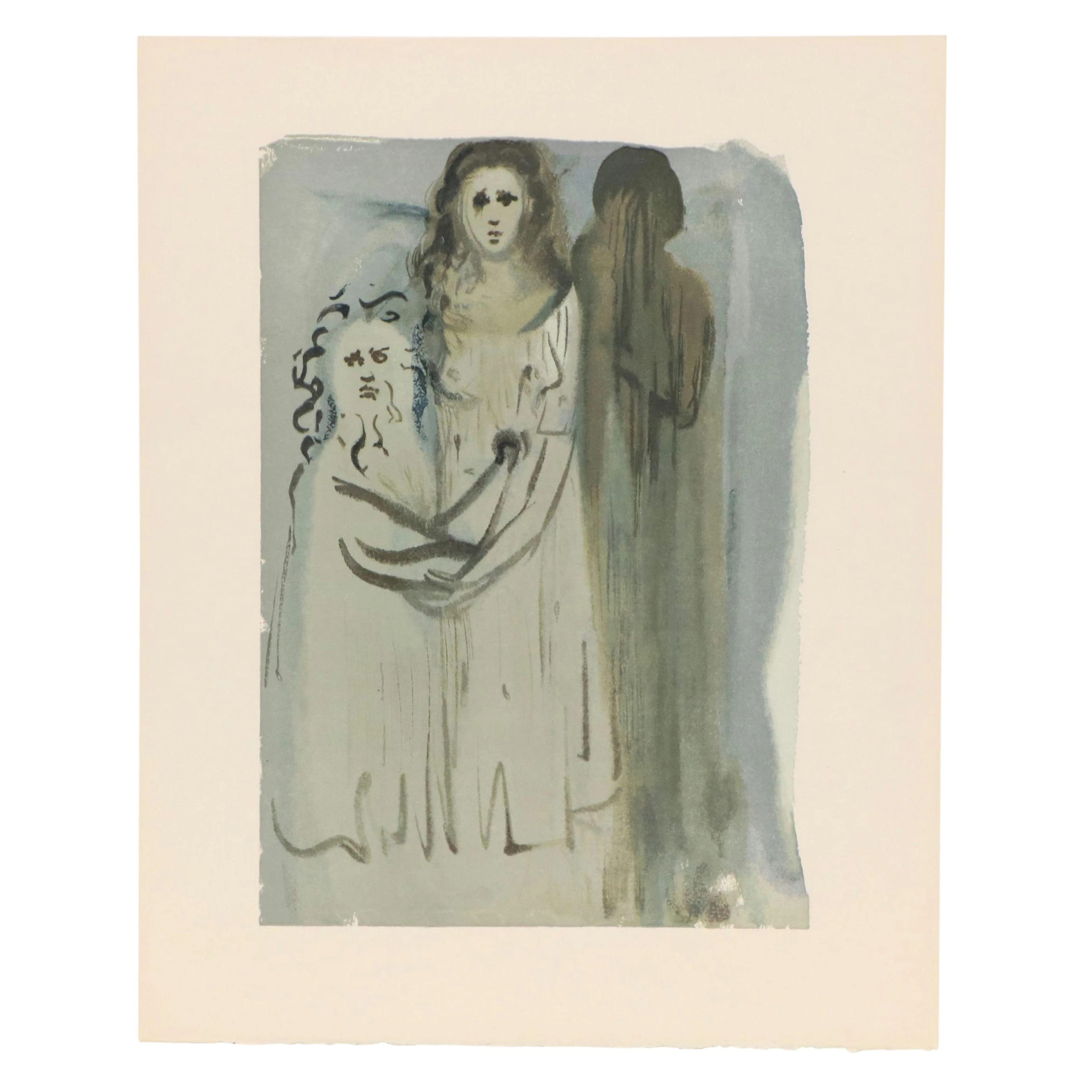 Salvador Dalí Wood Engraving "Dans la fumée des colereux," 1960–1964