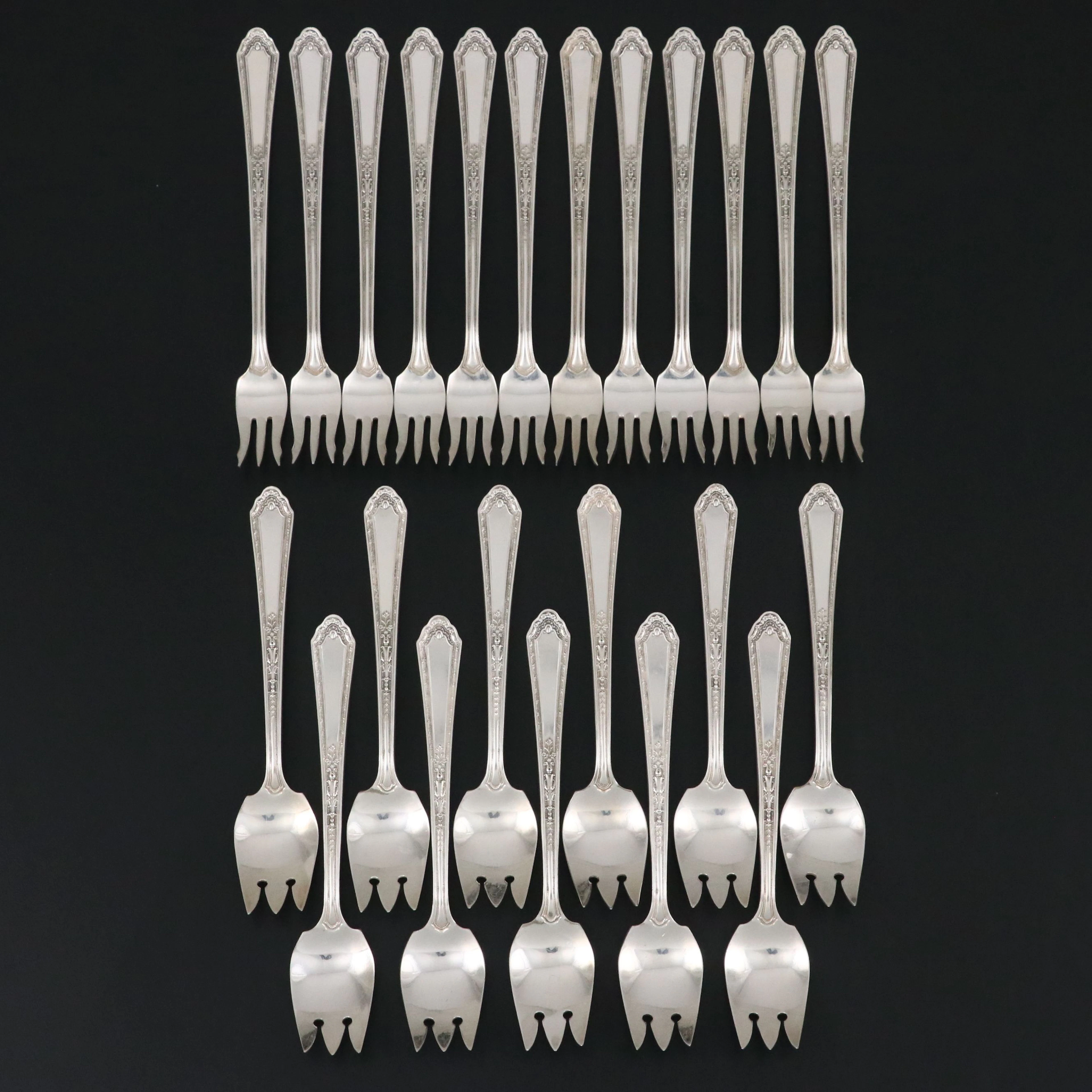 Holmes & Edwards "Romance" Silver Plate Ice Cream and Cocktail Forks, 1925
