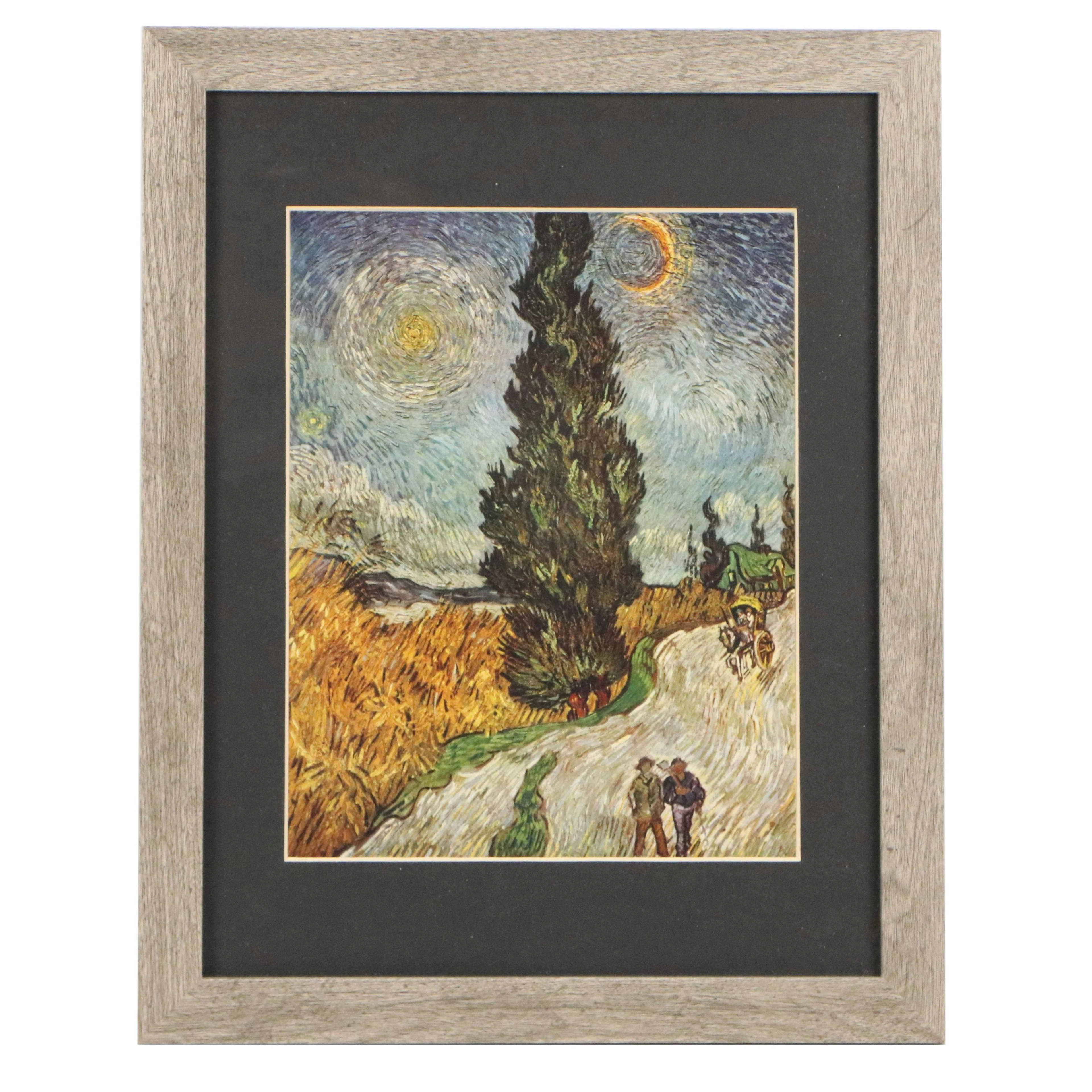 Offset Lithograph After Vincent Van Gogh "Road with Cypresses"