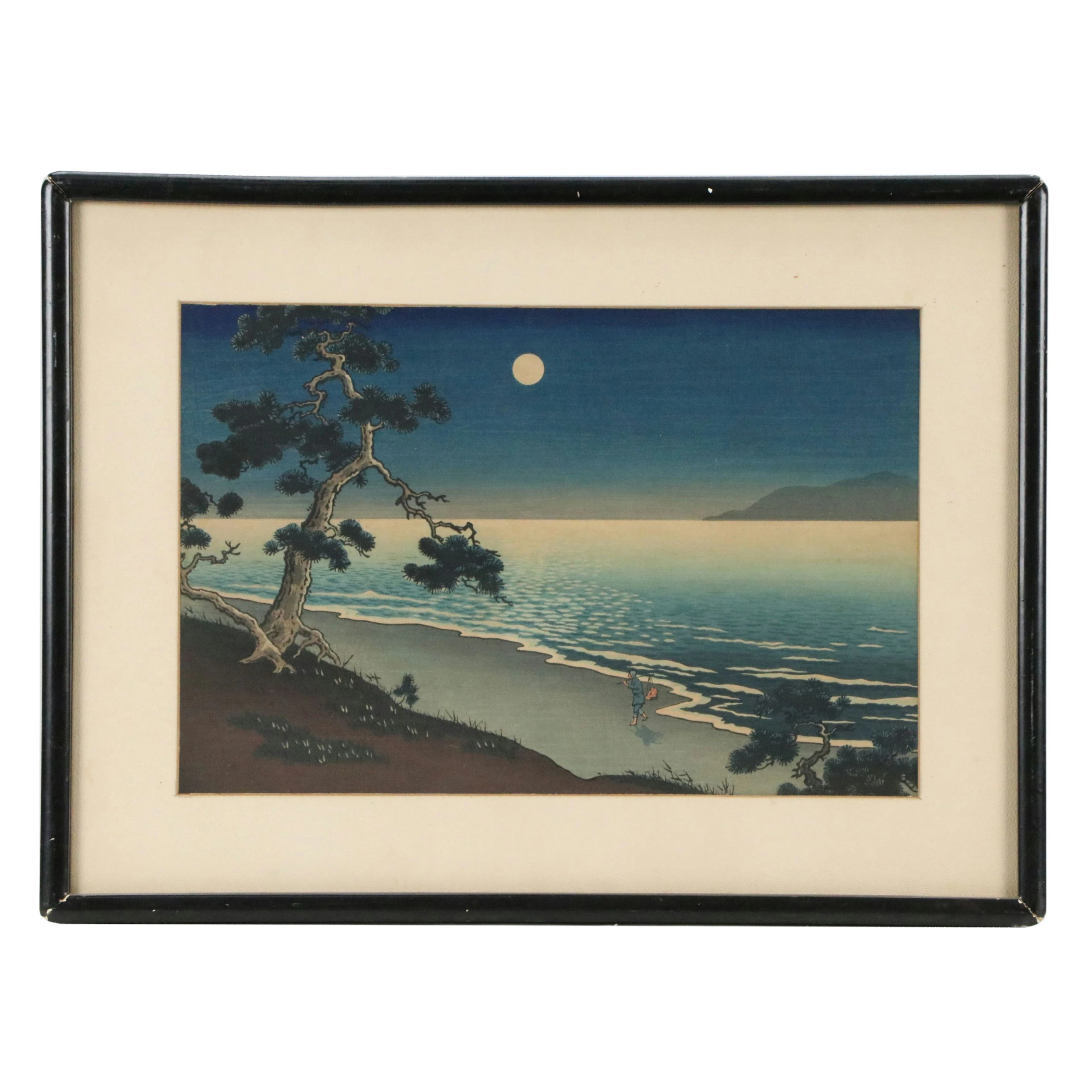 Woodblock After Tsuchiya Koitsu "Suma Beach," 20th Century