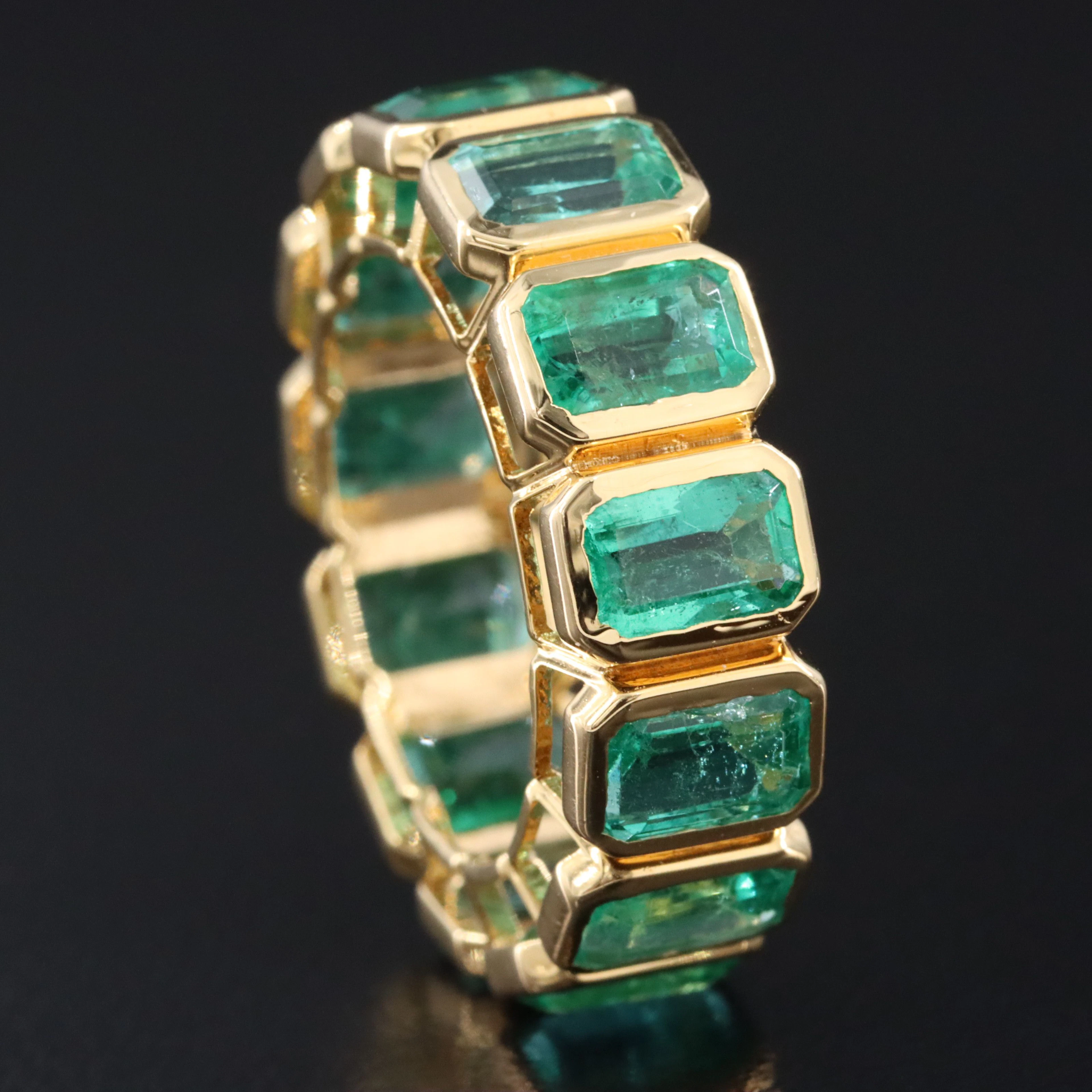 18K 9.07 CTW Emerald Eternity Band