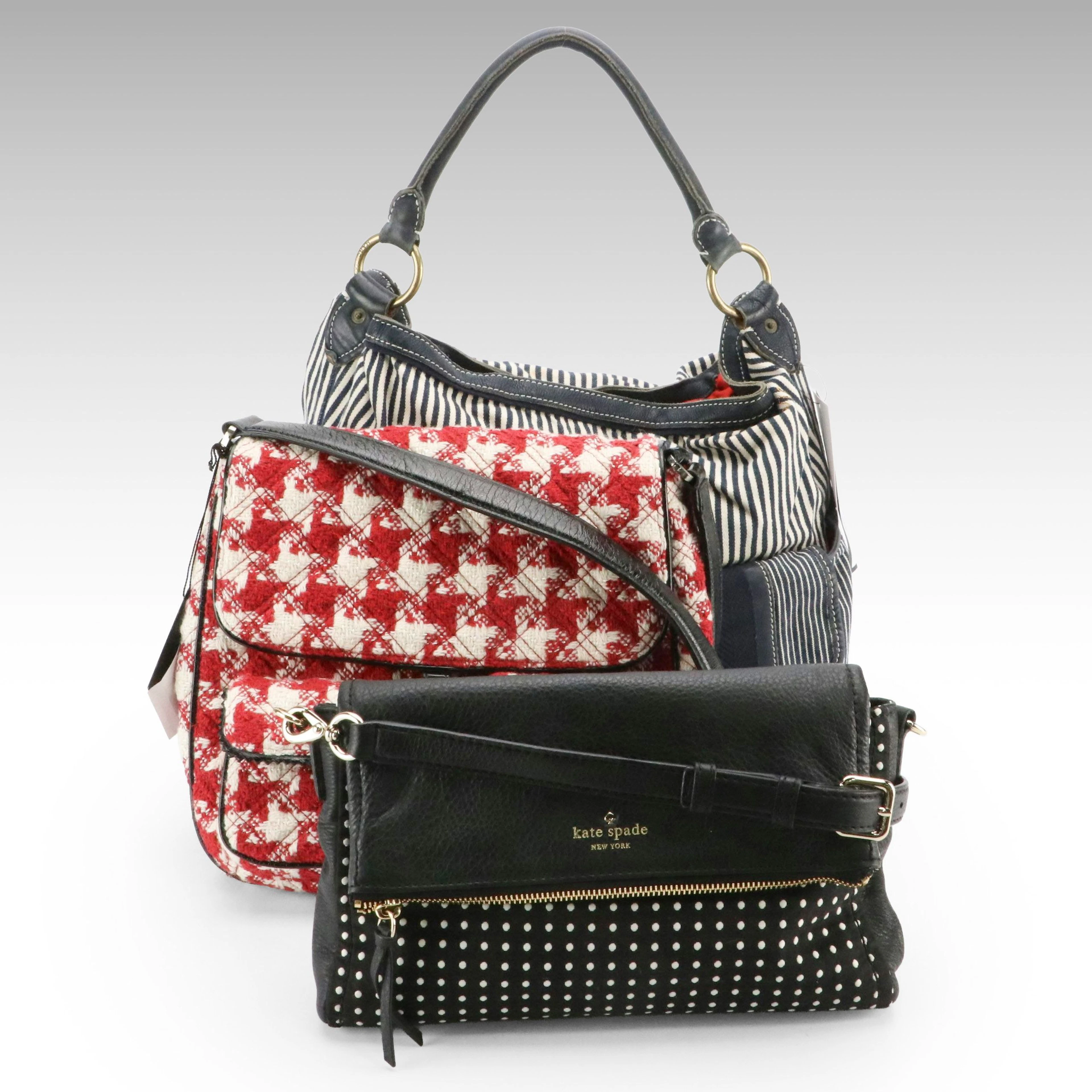 Vera Bradley Saddle Bag, Marc Jacobs Hobo Bag, Kate Spade Foldover Purse