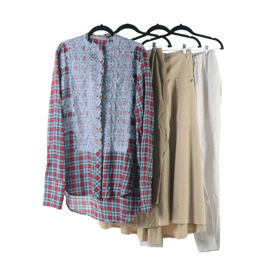 Ermanno Scervino Button-Down Top, Calvin Klein Pencil Skirt and More