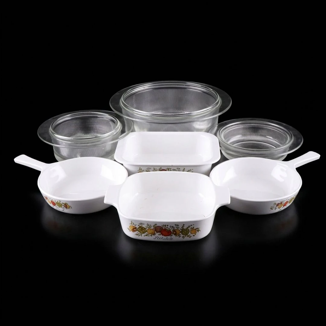 CorningWare "Spice of Life" Ceramic Menuette Pans and More Mid-Century Bakeware