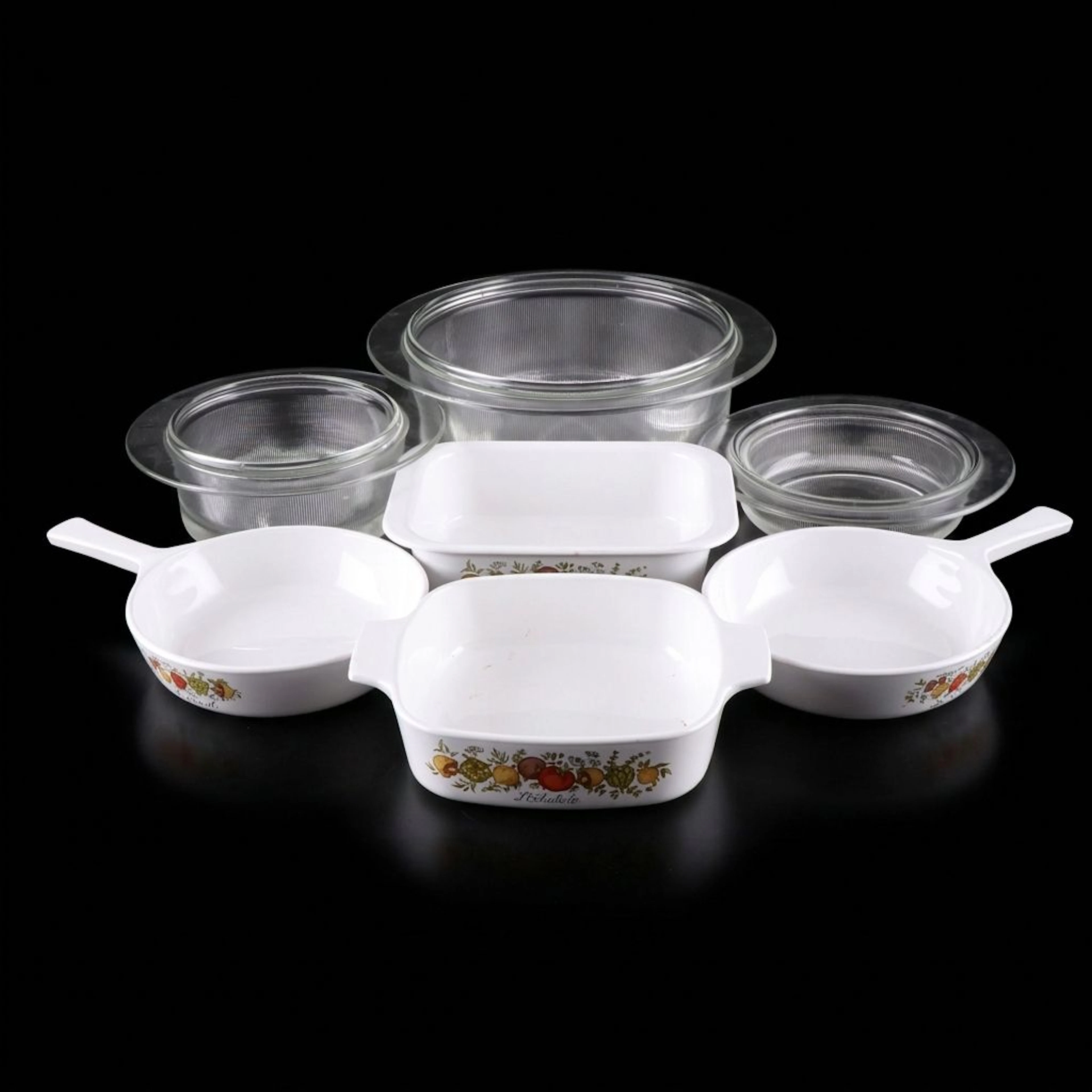 CorningWare "Spice of Life" Ceramic Menuette Pans and More Mid-Century Bakeware