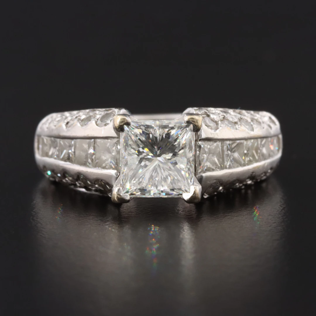 14K 3.62 CTW Diamond Ring with Online GIA Report
