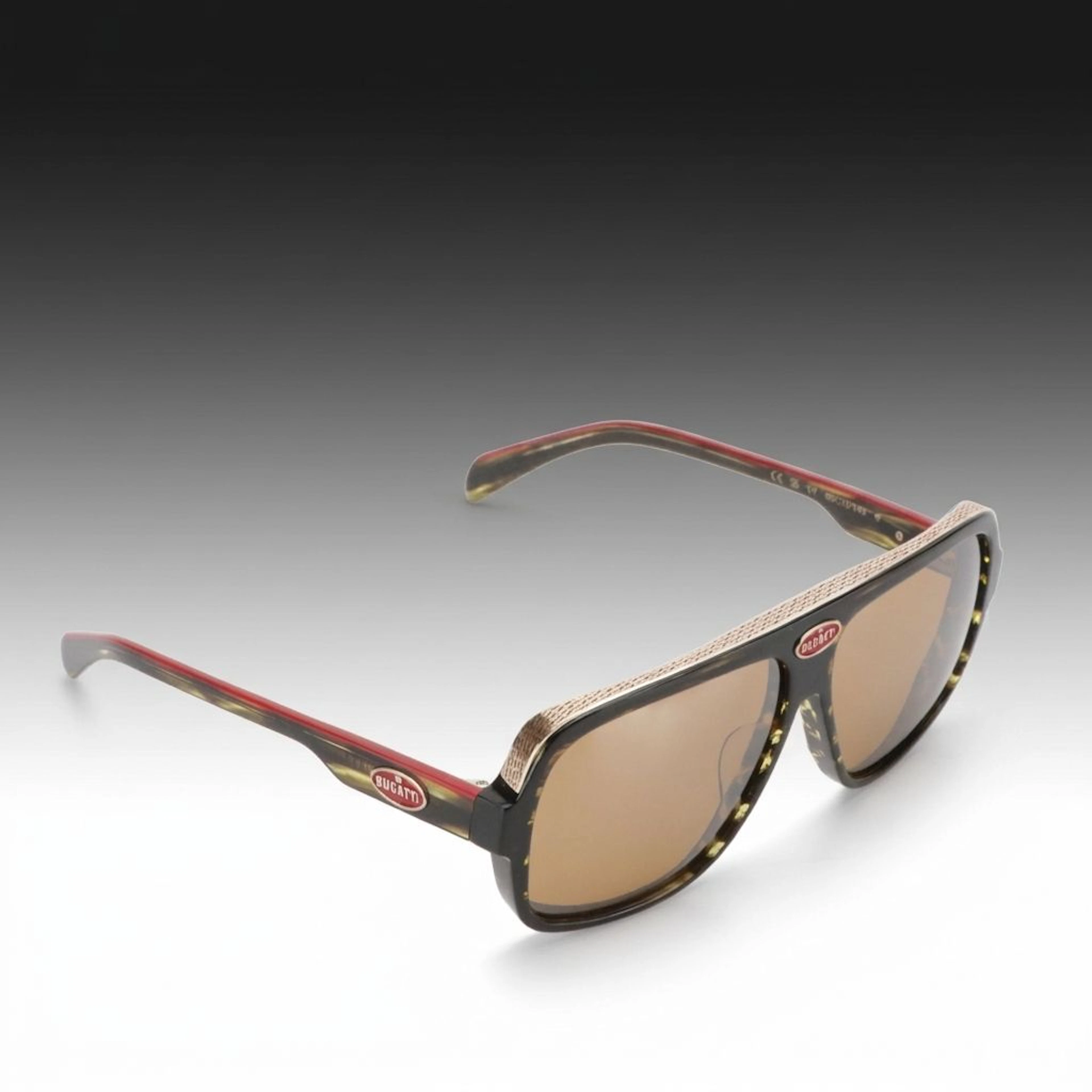 Bugatti 06 Handcrafted Browline Sunglasses with Case and Box