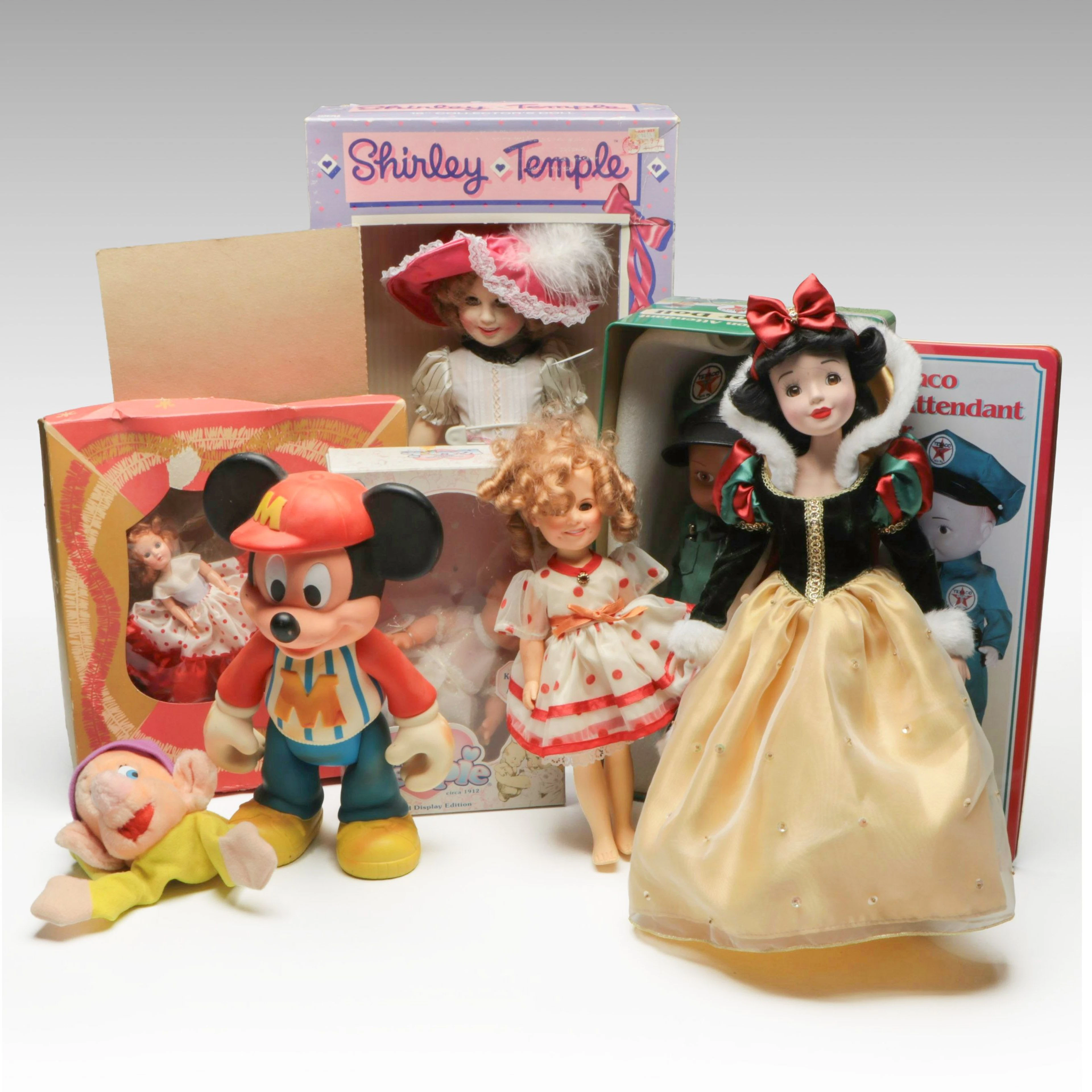 Ideal Shirley Temple, Angel Kewpie, Dopey Hand Puppet and More Dolls, Vintage