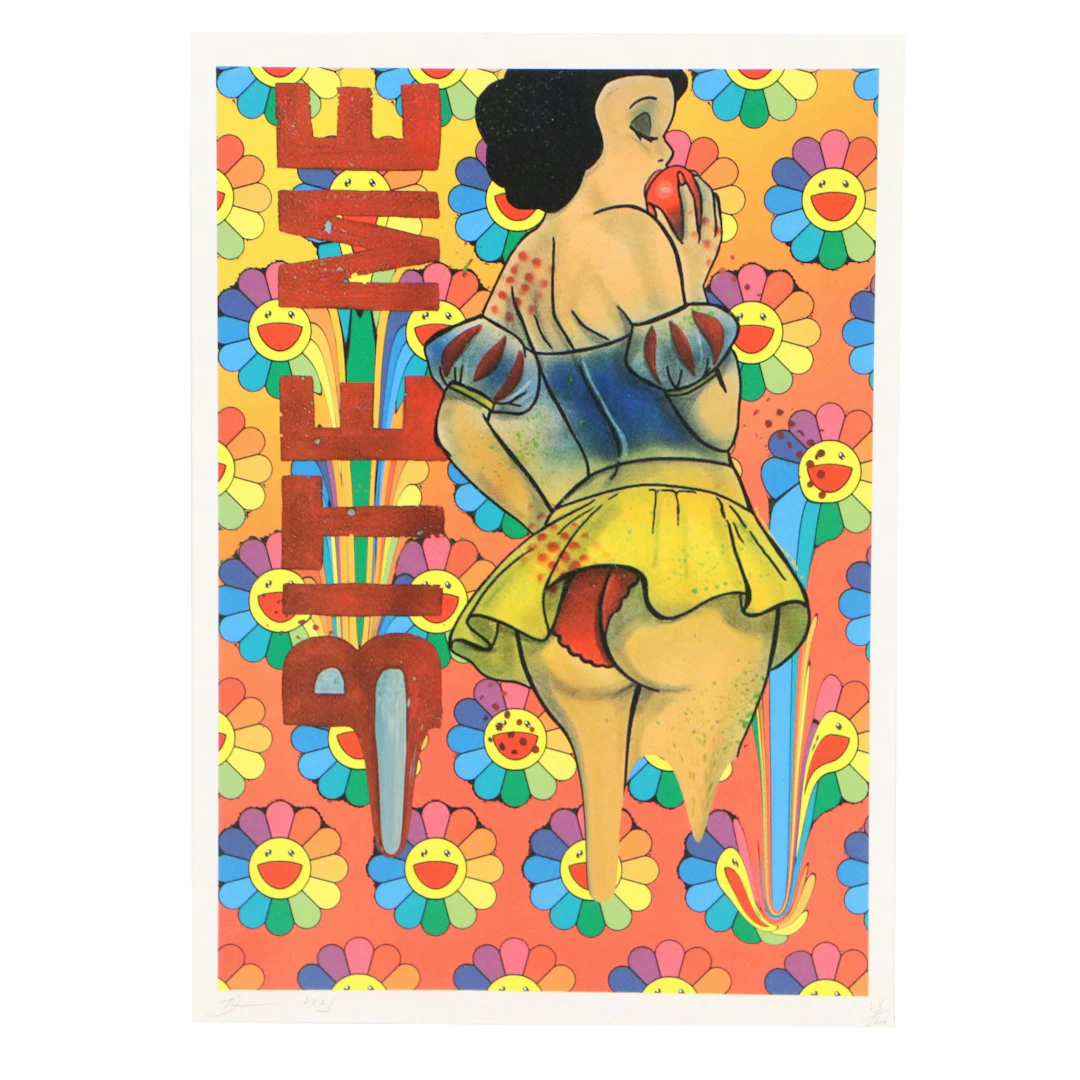 Death NYC Pop Art Graphic Print Homage to Snow White x Murakami