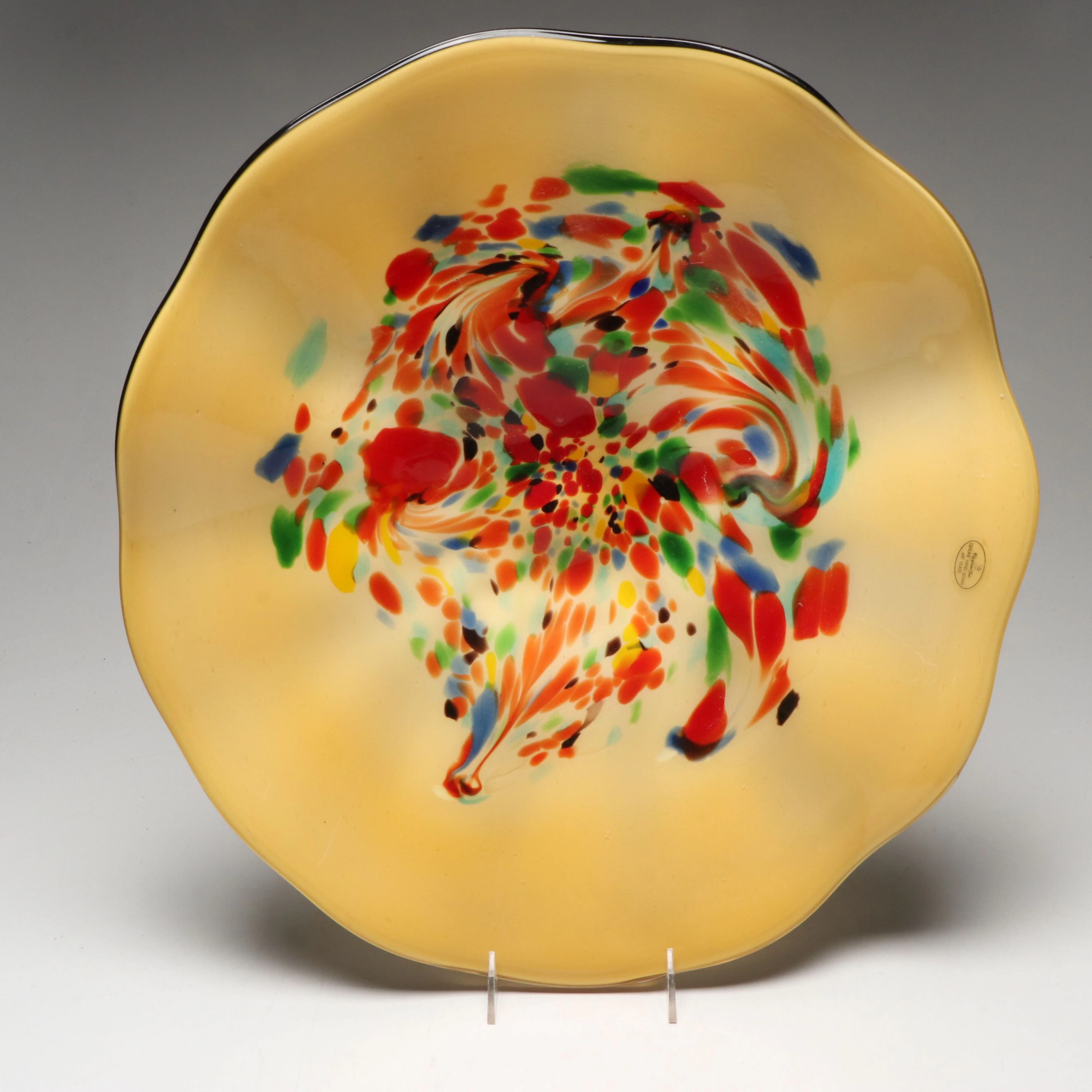 Viz Glass Inc. Handblown Confetti Glass Birdbath