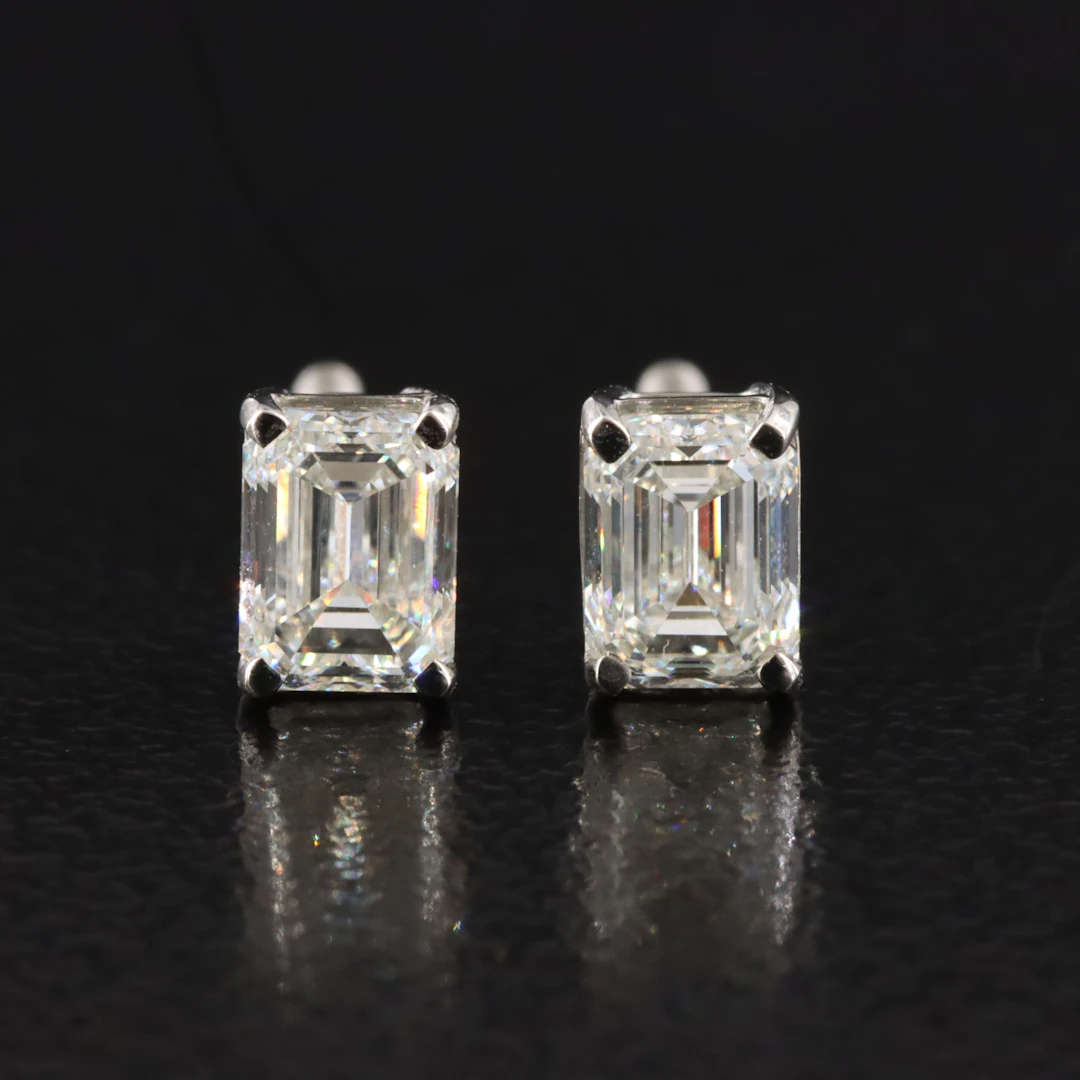 Platinum 1.00 CTW Flawless Diamond Solitaire Earrings with GIA Reports