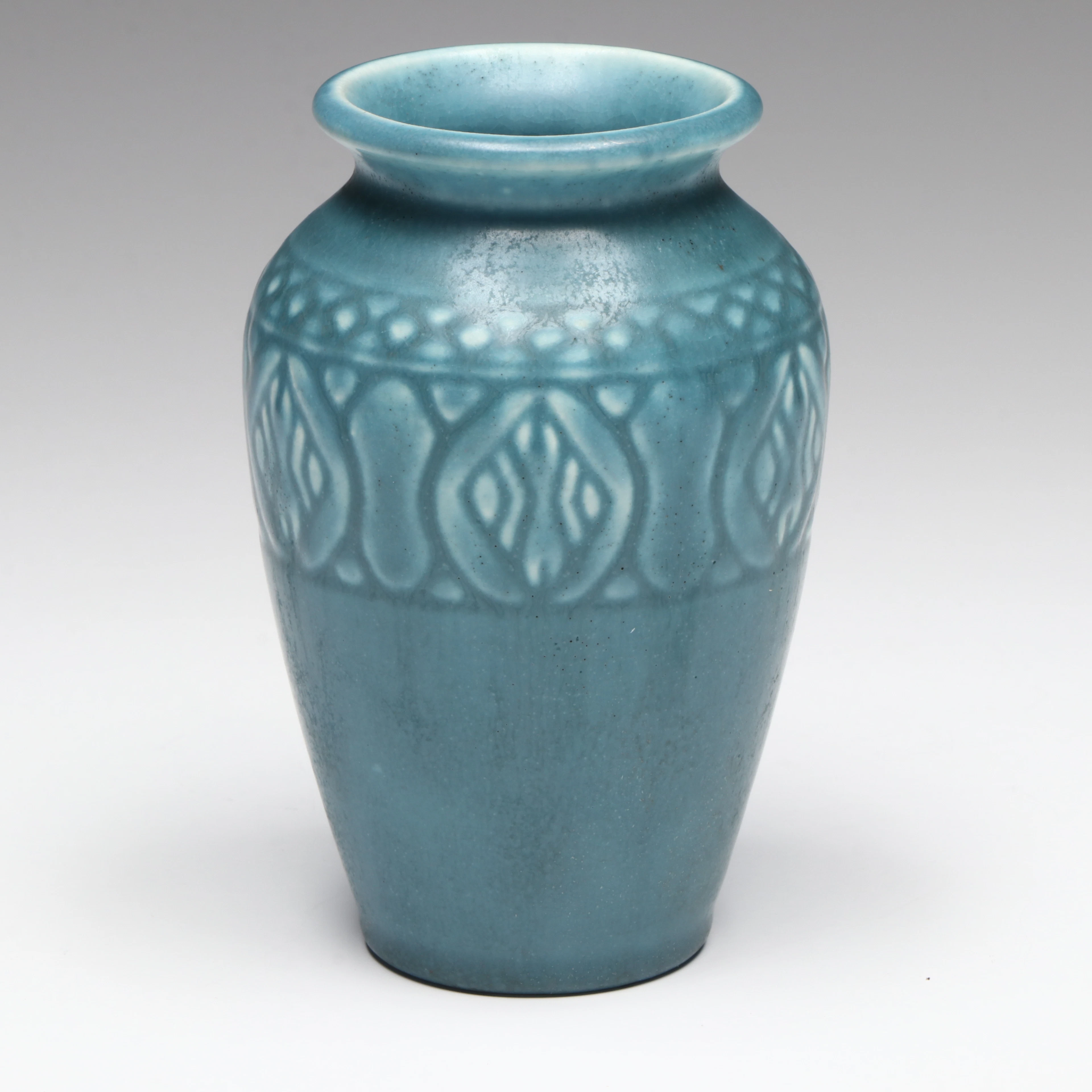 Rookwood Pottery Art Deco Matte Blue Vase, 1928