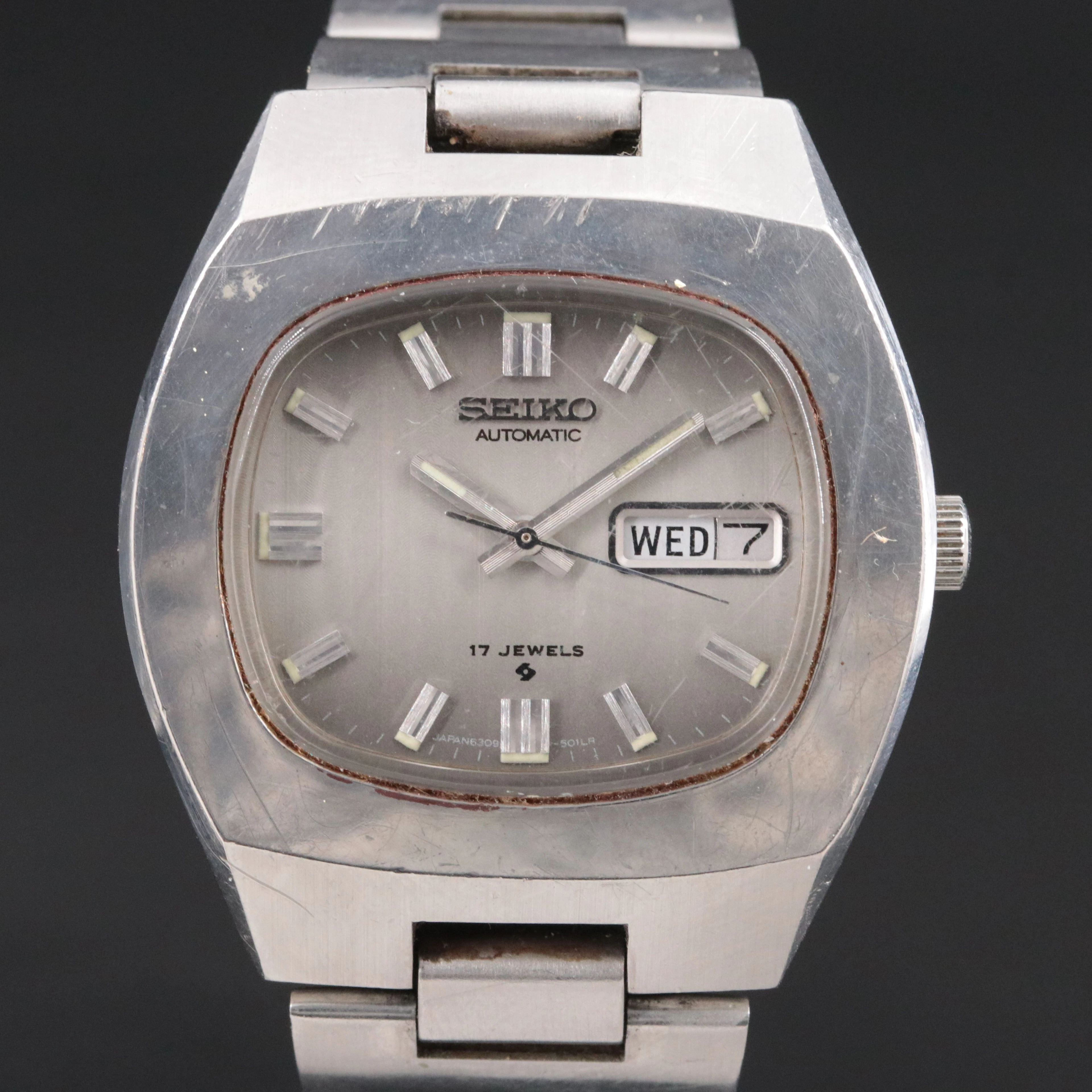 Seiko Day/Date Stainless Steel Retro Automatic Watch