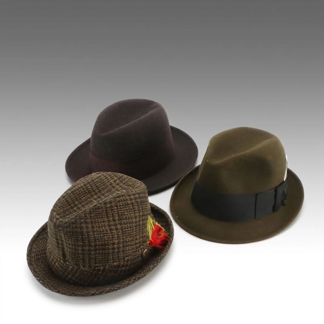 Dobbs Fifteen Guild Edge Fedora, Champ and Other Trilby Hats, Hat Boxes
