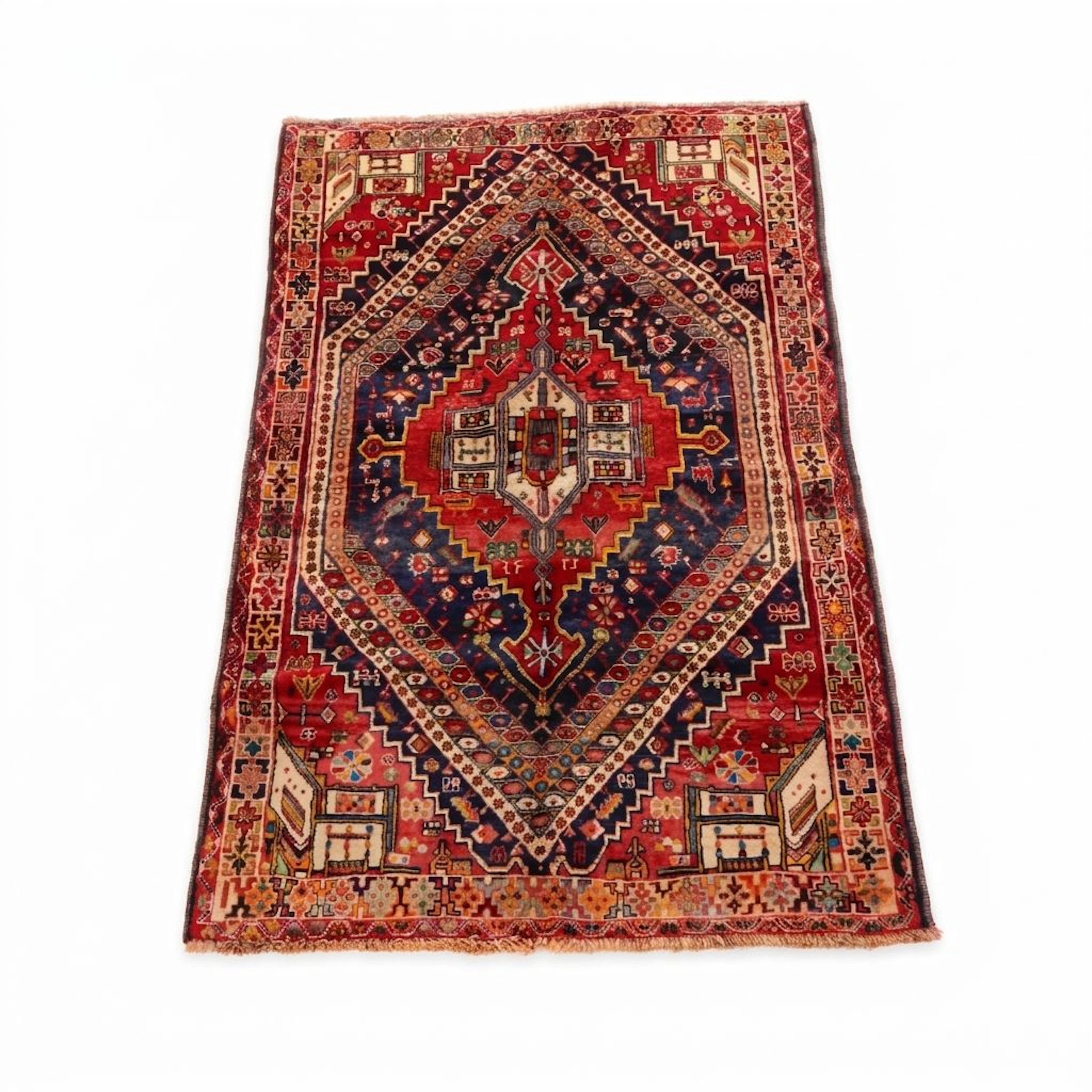 3'11 x 6'11 Hand-Knotted Persian Qashqai Area Rug
