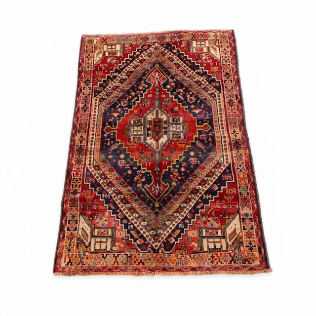 3'11 x 6'11 Hand-Knotted Persian Qashqai Area Rug