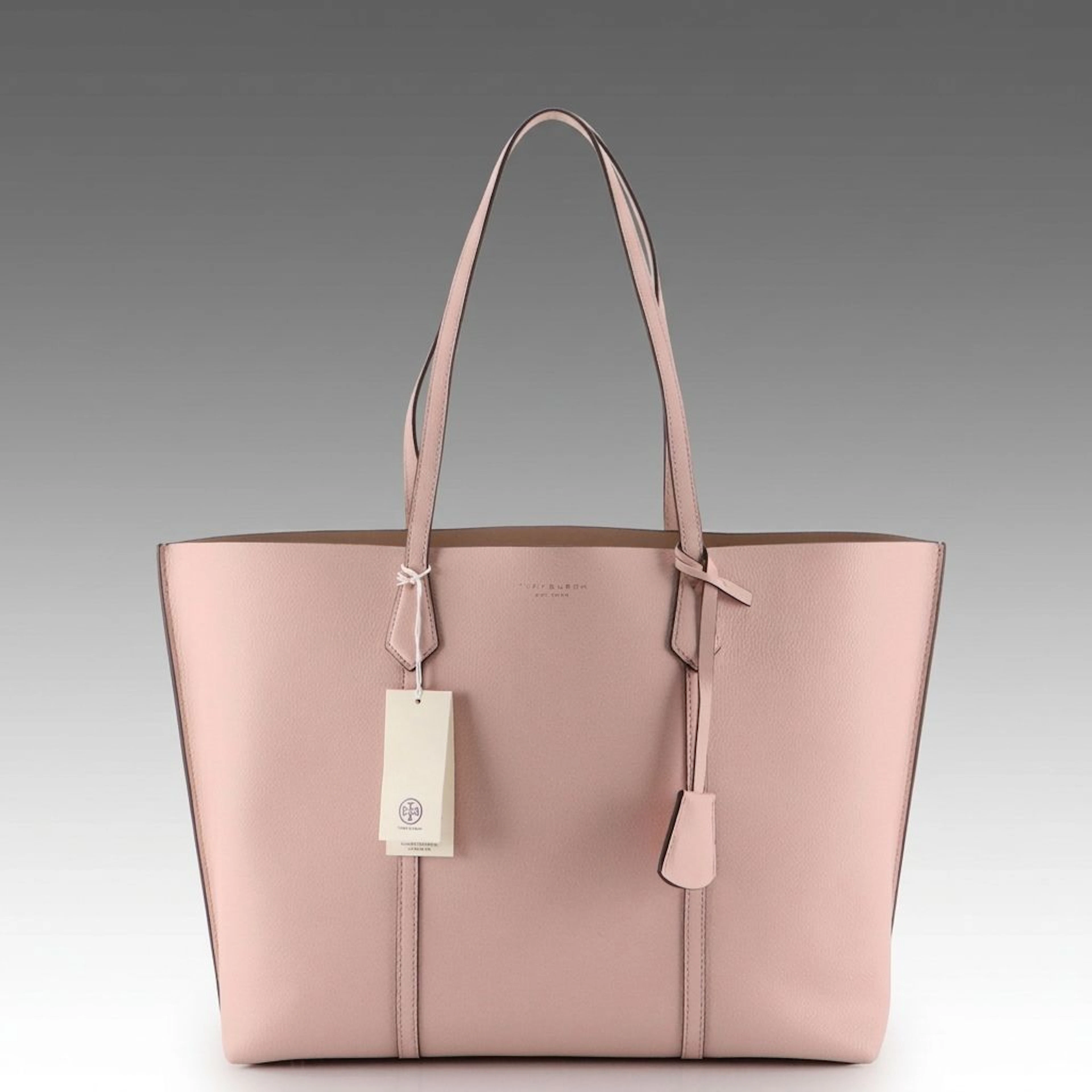 Tory Burch Perry Triple-Compartment Tote Bag in Shell Pink Leather