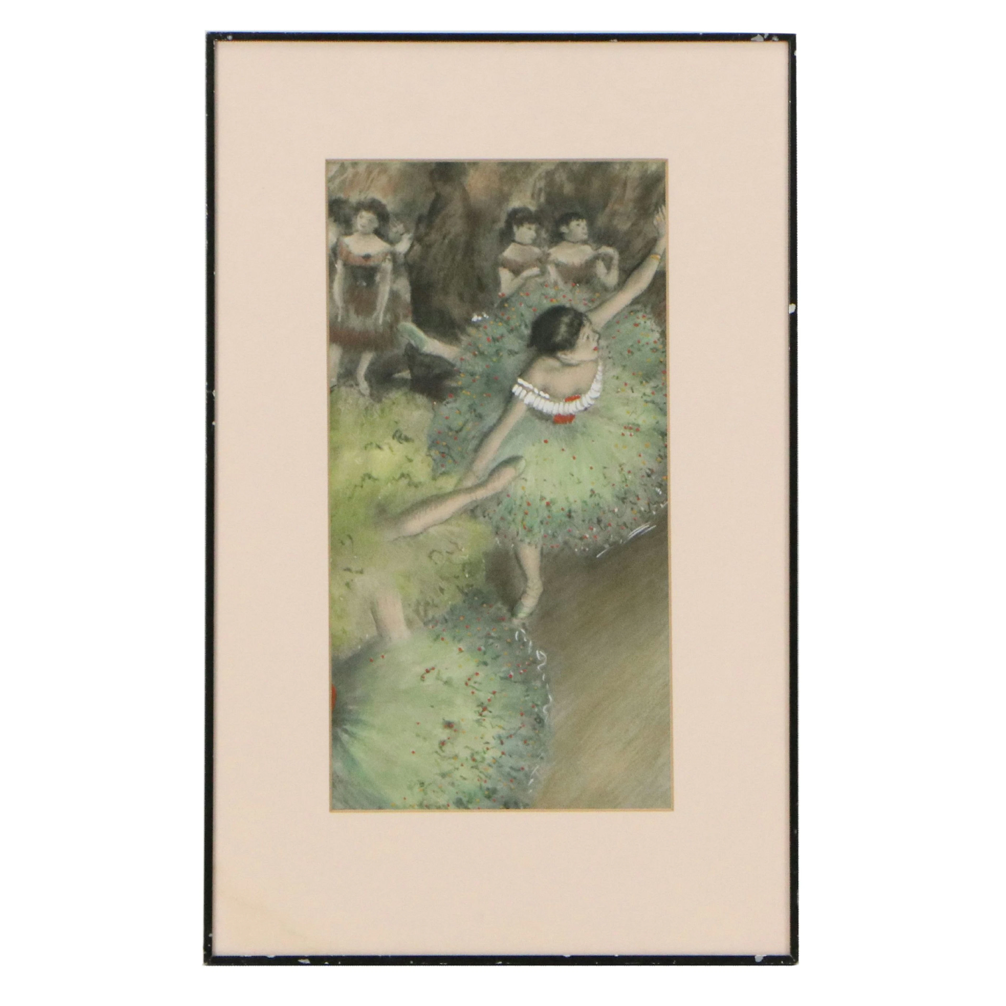 Hand-Colored Rotogravure After Edgar Degas "Swaying Dancer (Dancer in Green)"
